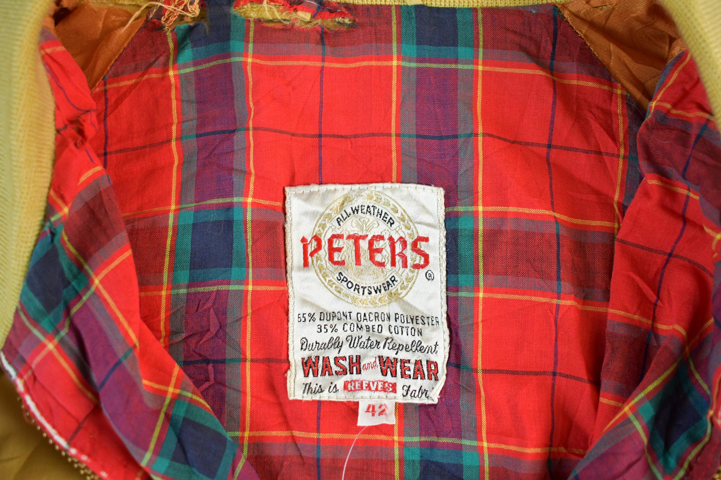 1960s Vintage Harrington Jacket Mens M-L Plaid Lined Windbreaker - Image 5