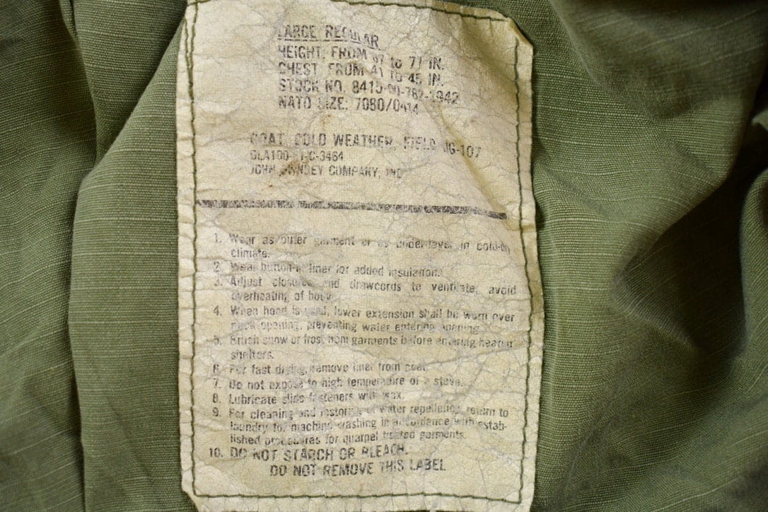 1960s Vintage Military OG-107 Cold Weather Field Coat Men's Large - Image 3