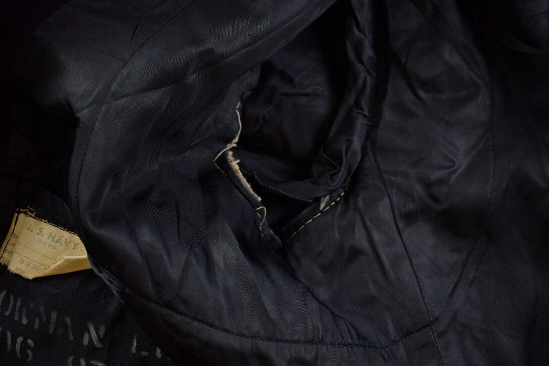 1960s Vintage Navy 100% Wool Button Up Jacket Men's Medium - Image 5