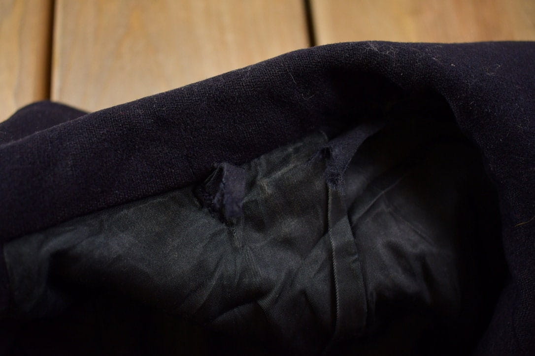 1960s Vintage Navy 100% Wool Button Up Jacket Men's Medium - Image 7