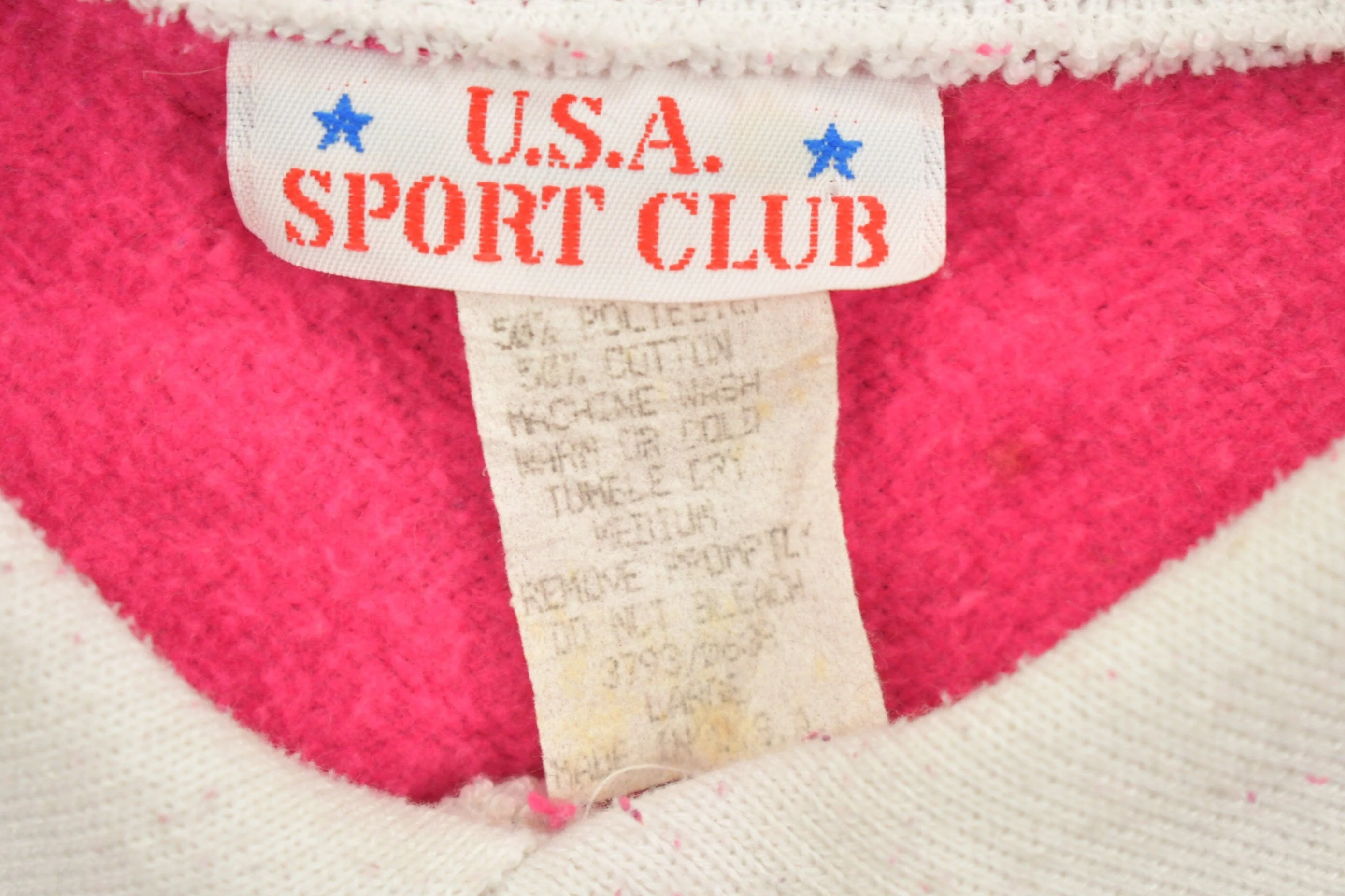 1990 Vintage Floral Neon Sunflower Pink Double Collar Crewneck Men's Large - Image 5