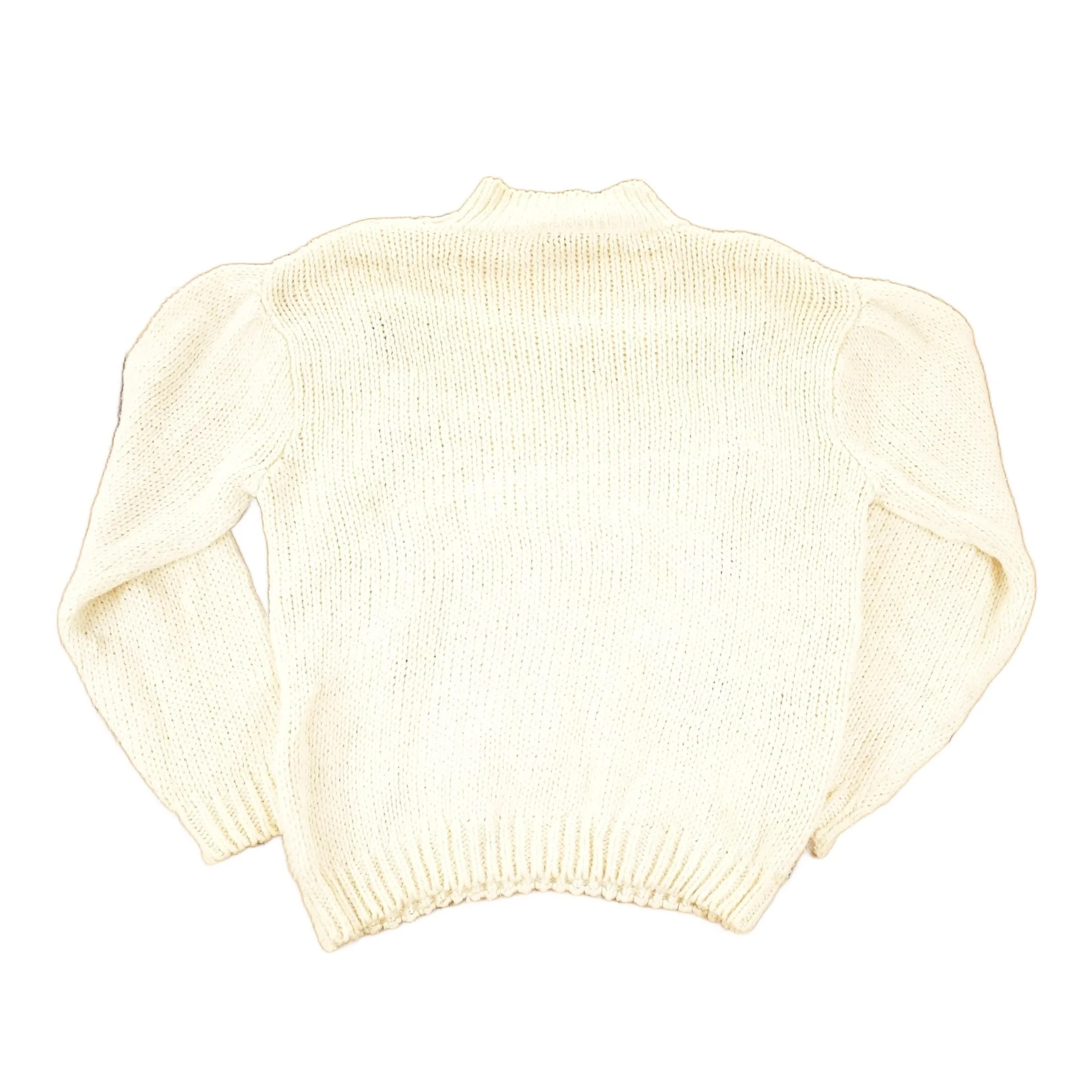 True Vintage 1970s Beldoch Popper Cable Knit Crewneck Sweater Women's L - Image 2