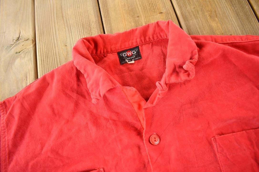 True Vintage 1970s GWG Red Button Up Flannel Shirt Men's Large - Image 3