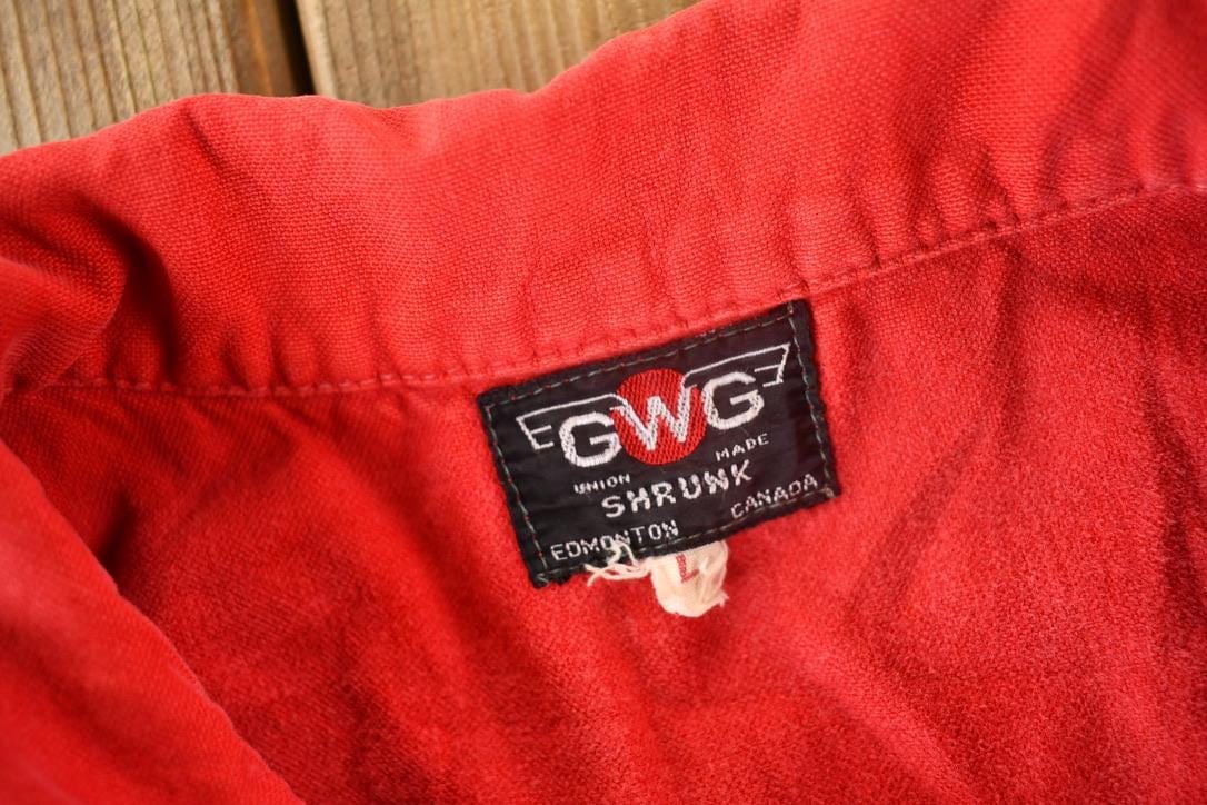 True Vintage 1970s GWG Red Button Up Flannel Shirt Men's Large - Image 6