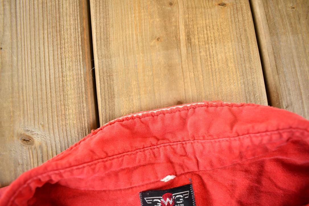 True Vintage 1970s GWG Red Button Up Flannel Shirt Men's Large - Image 7