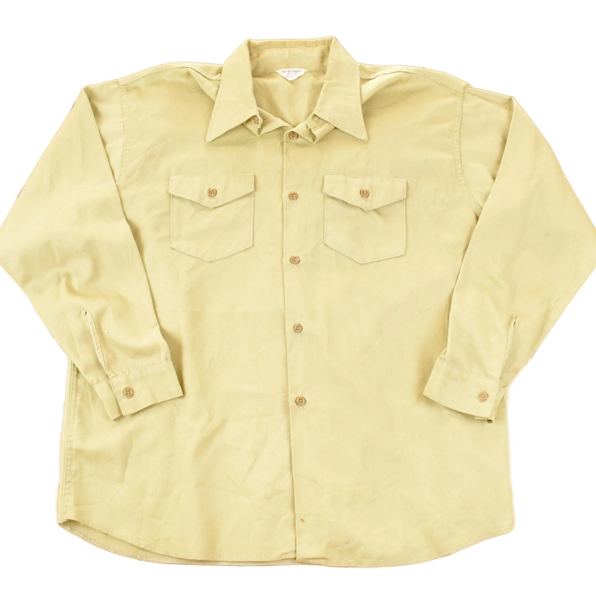 True Vintage 1970s Hit Em Hard Western Style Button Up Shirt Men's XL