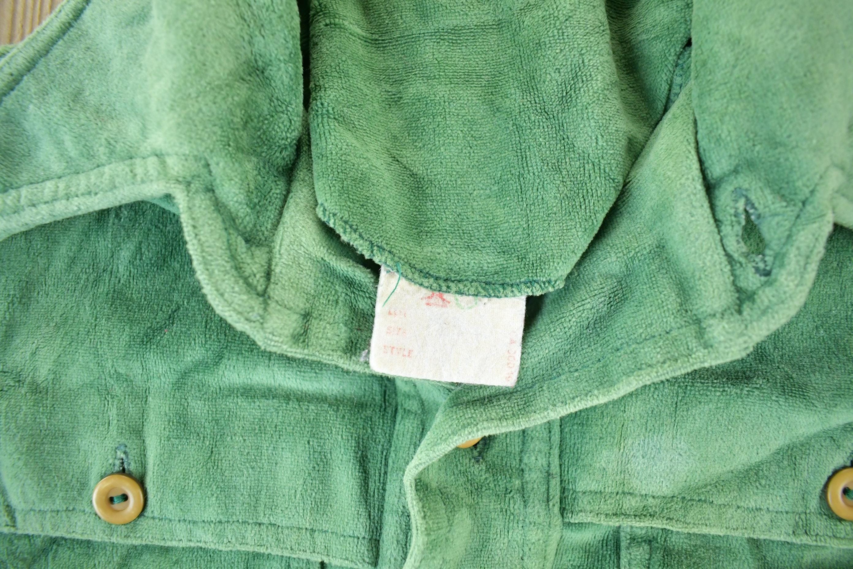 True Vintage 1970s Velour Style Button Up Shirt Men's Medium - Image 4