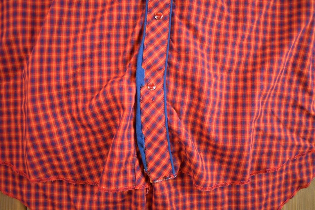 True Vintage 1980s JCPenny Western Apparel Western Cowboy Long Tail Button Up Shirt Men's XL - Image 6