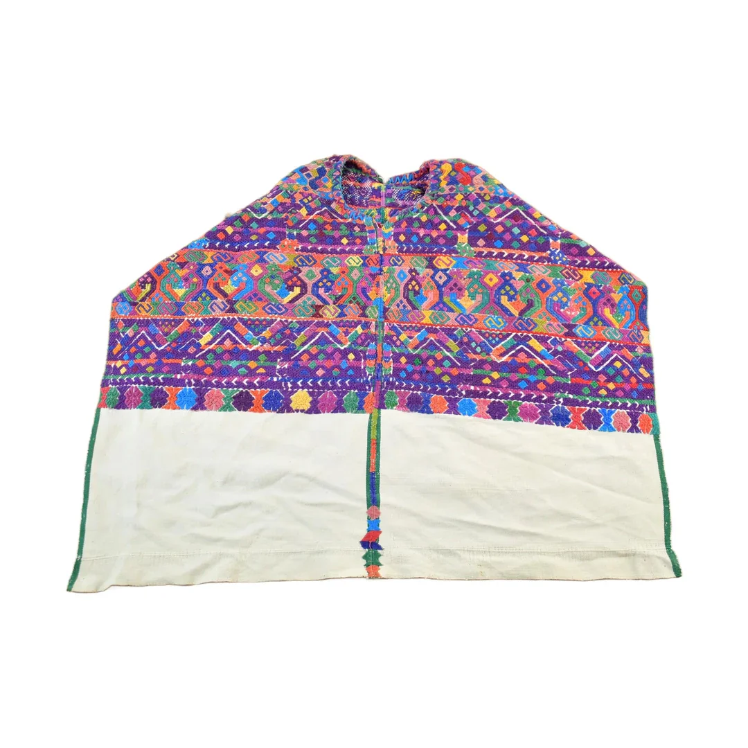 Vintage 1940s 1950s Bohemian Hand Loomed Poncho Jacket