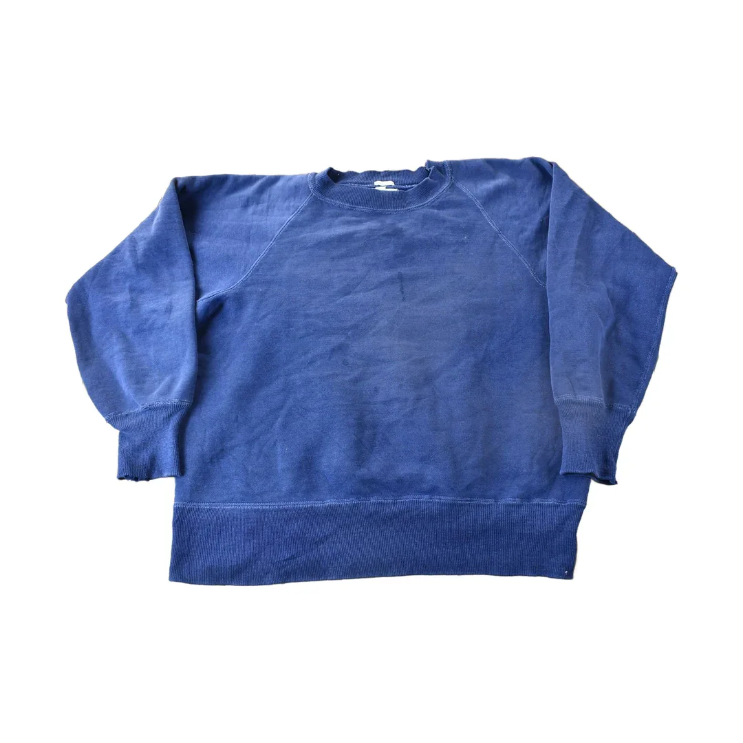Vintage 1940s Akom Pep-Shirt Blank Navy Blue Crewneck Sweatshirt