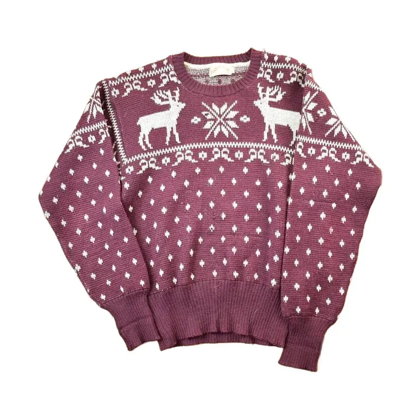 Vintage 1940s Jantzen Reindeer Knit Crewneck Sweater