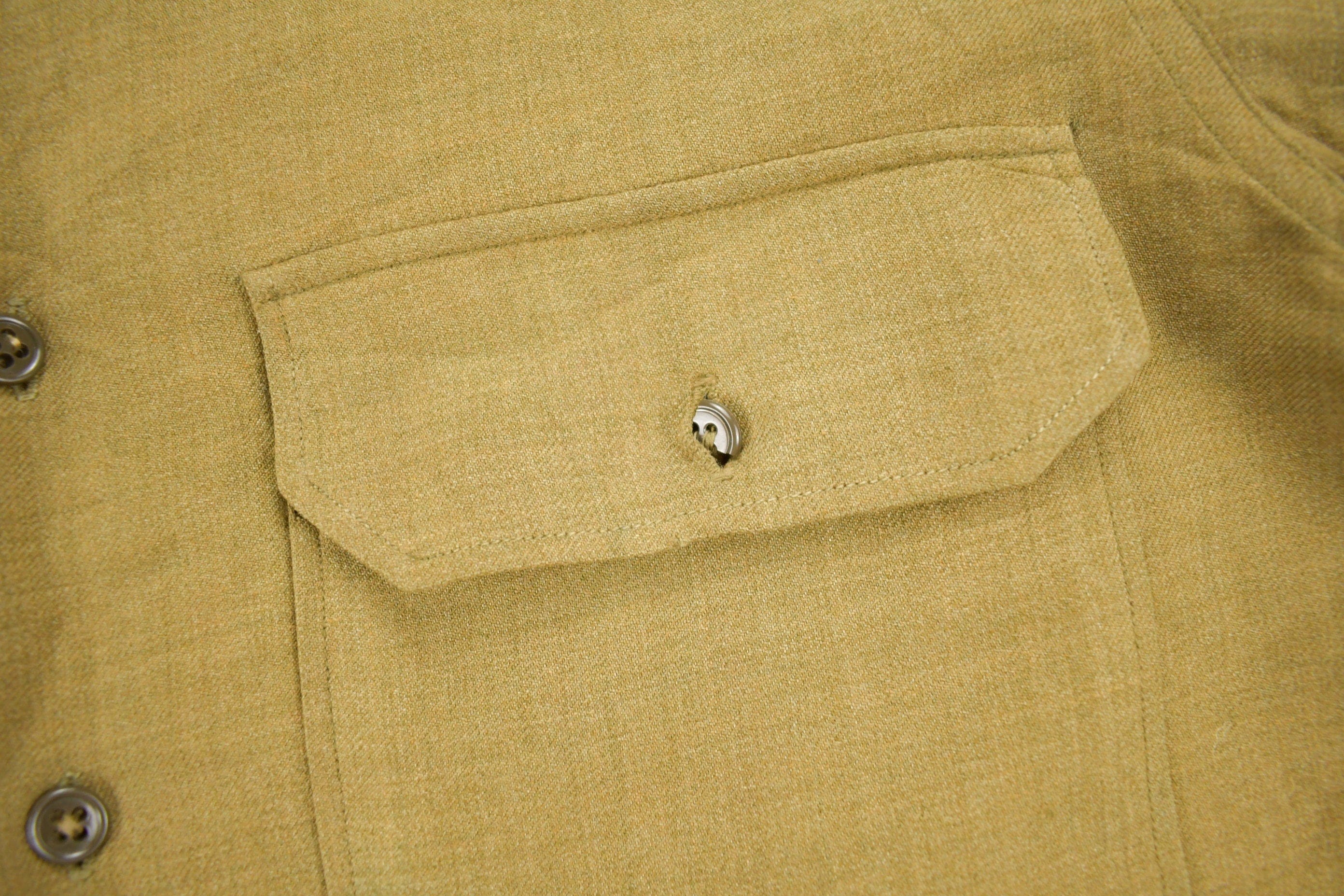 Vintage 1940s Military Button Up Shirt Men's Large - Image 4