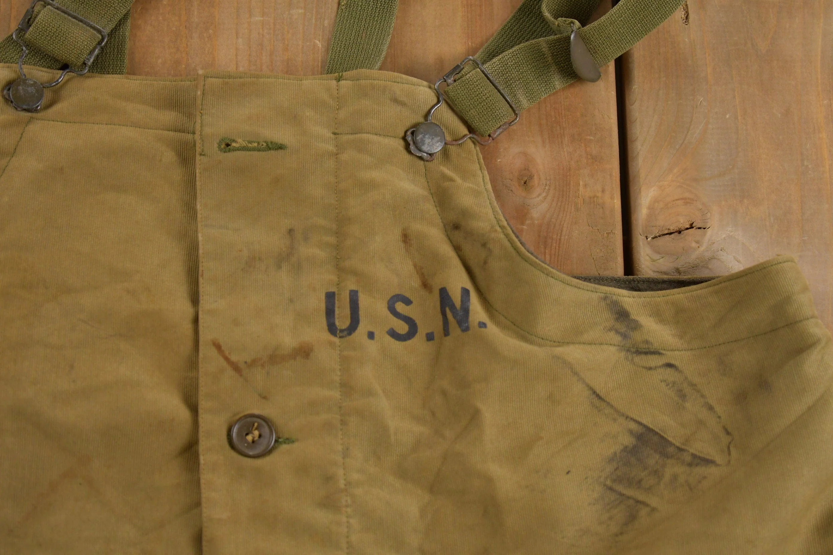 Vintage 1940s Navy Deck Bib Overalls WWII - Image 6