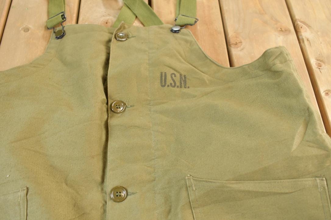 Vintage 1940s Navy Deck Bib Overalls WWII - Image 6
