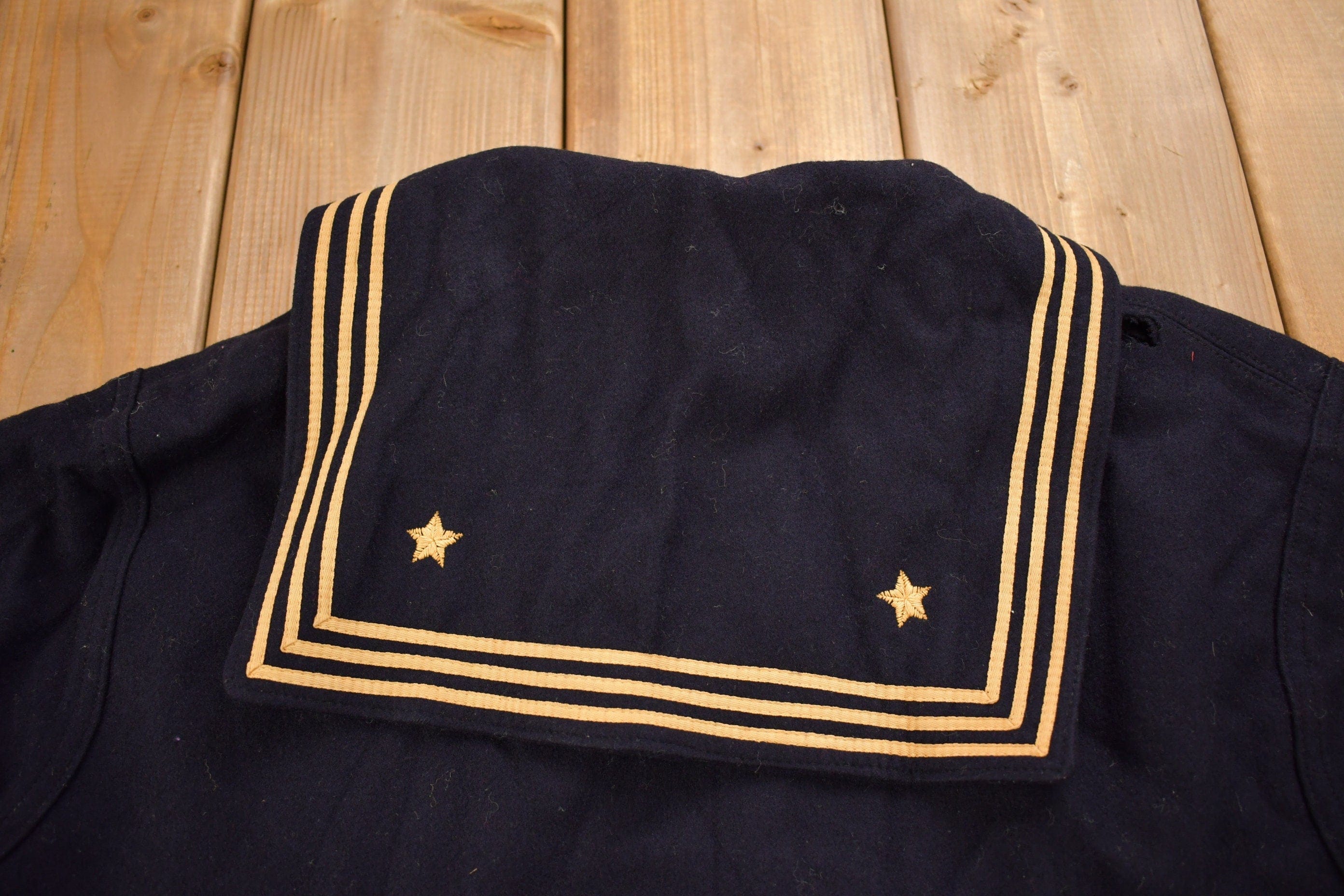 Vintage 1940s Navy Naval Wool Sweater Men's Small - Image 4