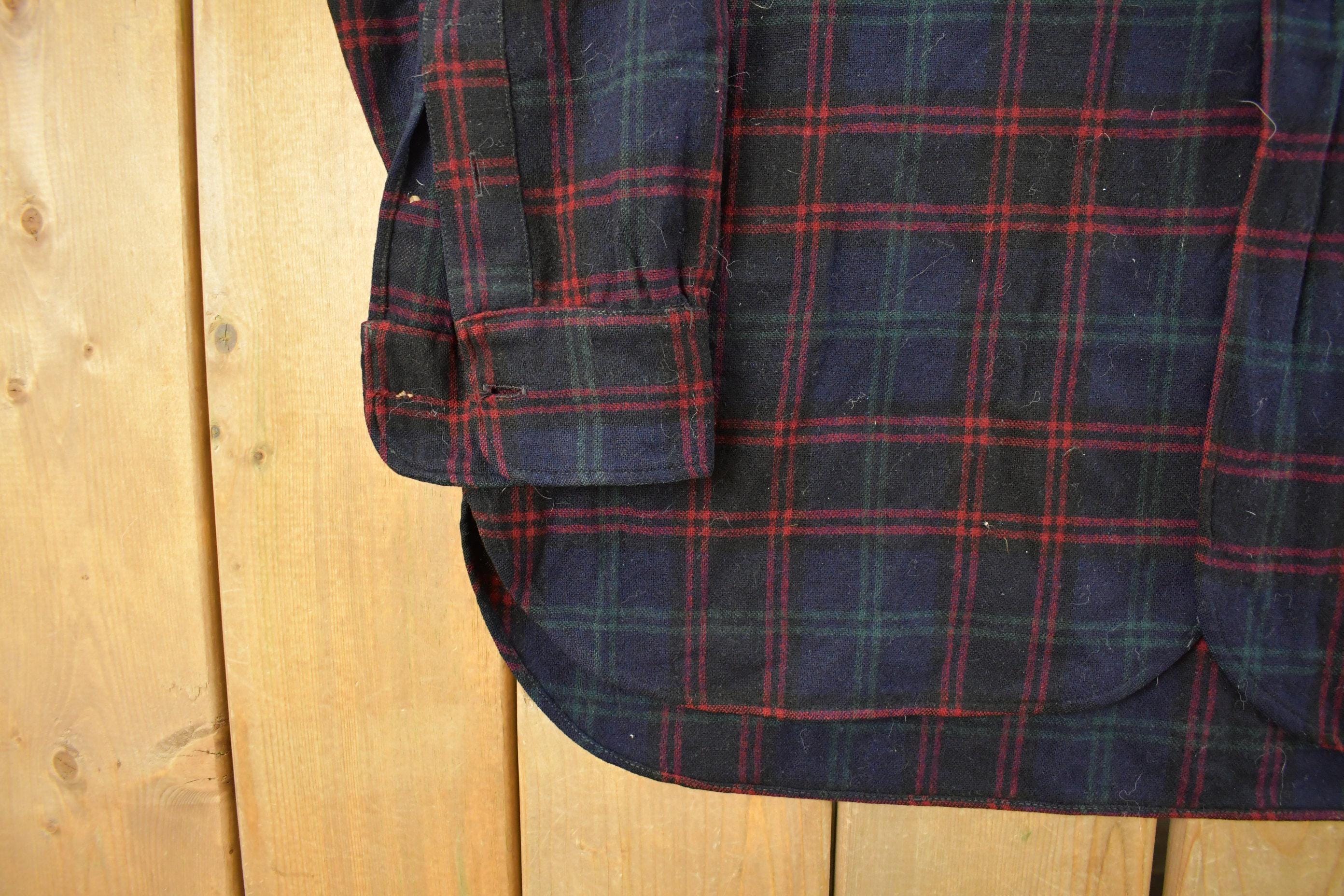 Vintage 1940s Pendleton Wool Board Button Up Board Shirt Men's XL - Image 3