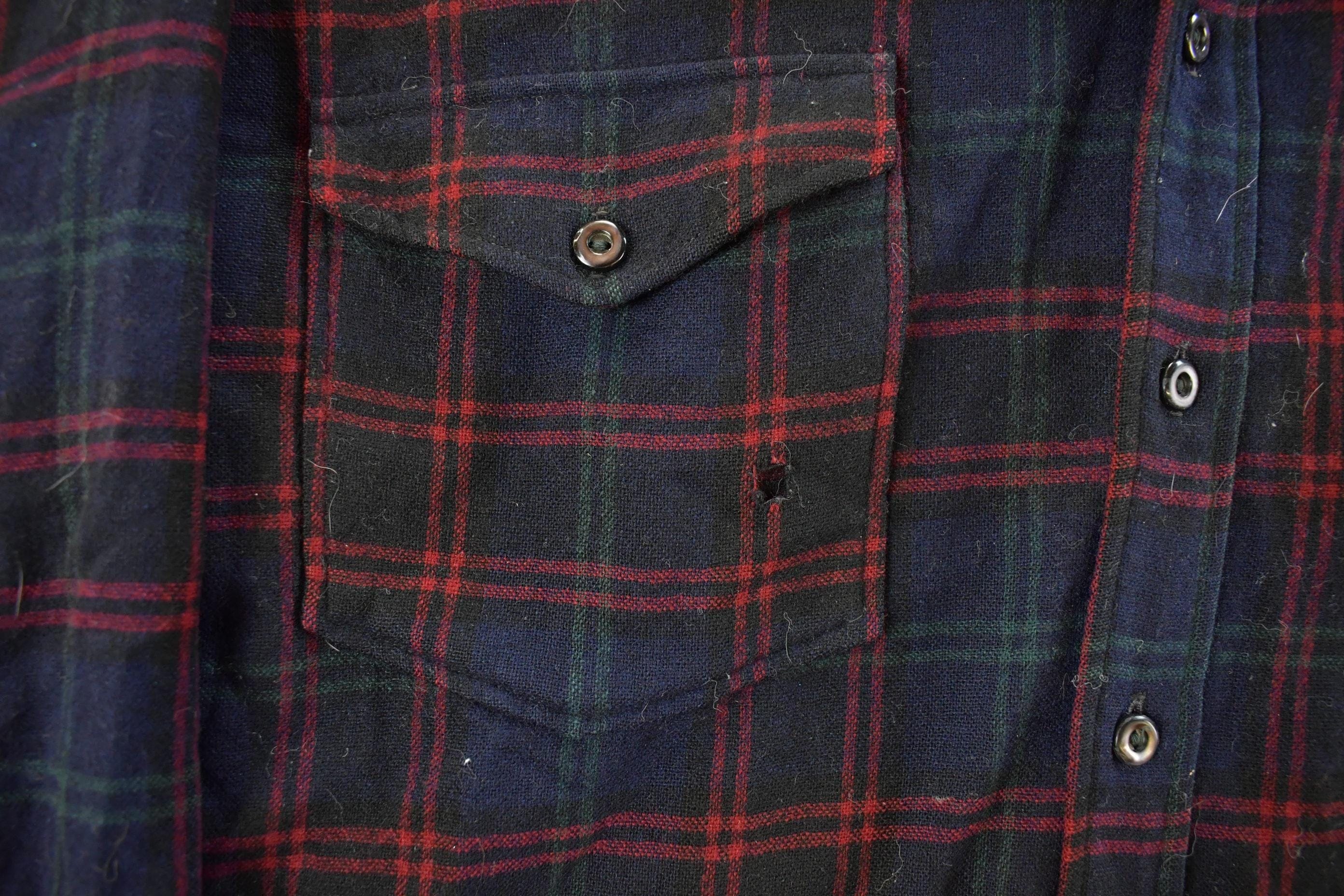 Vintage 1940s Pendleton Wool Board Button Up Board Shirt Men's XL - Image 4