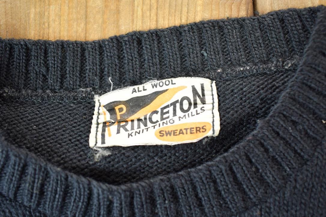 Vintage 1940s Princeton Knitting Mills All Wool S University Collegiate Crewneck - Image 3