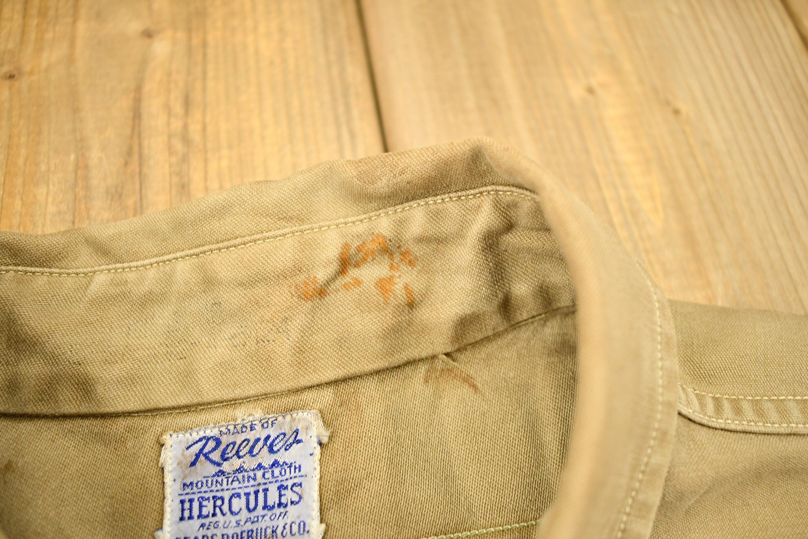 Vintage 1940s Reeves Hercules Mountain Cloth Work Shirt Jacket Men's Large - Image 8