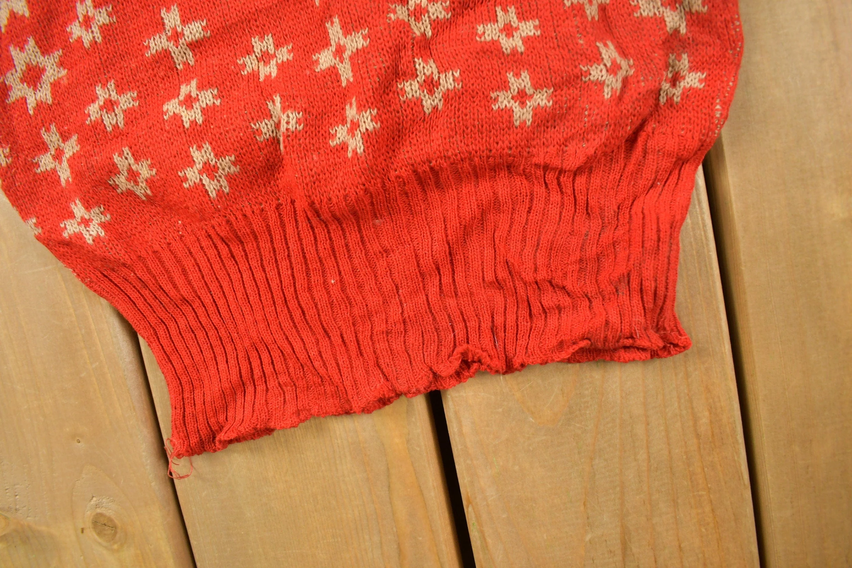 Vintage 1940s Rugby Sportswear Knitting Mills Knit V Neck Sweater Men's Medium - Image 3