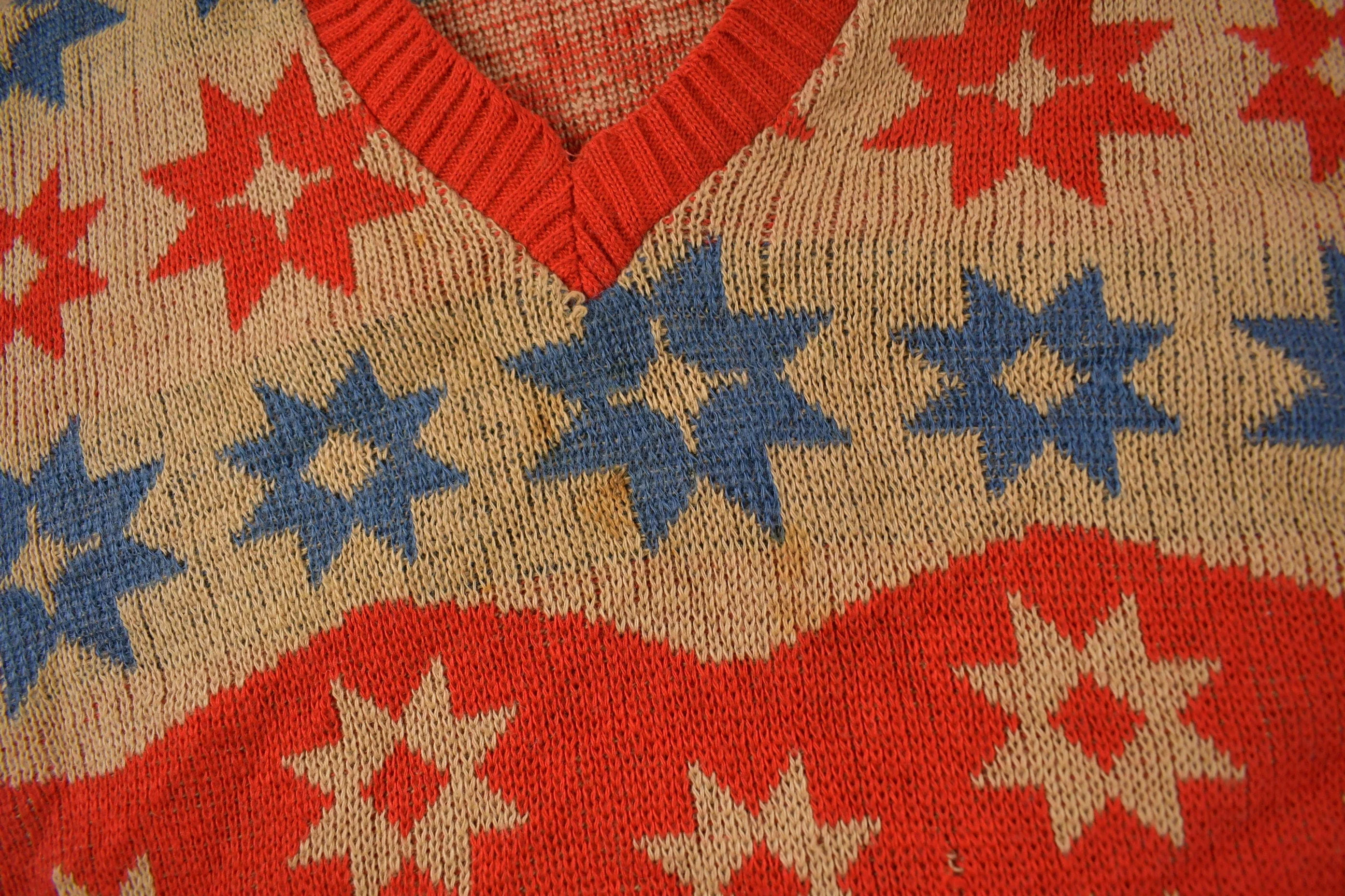 Vintage 1940s Rugby Sportswear Knitting Mills Knit V Neck Sweater Men's Medium - Image 4