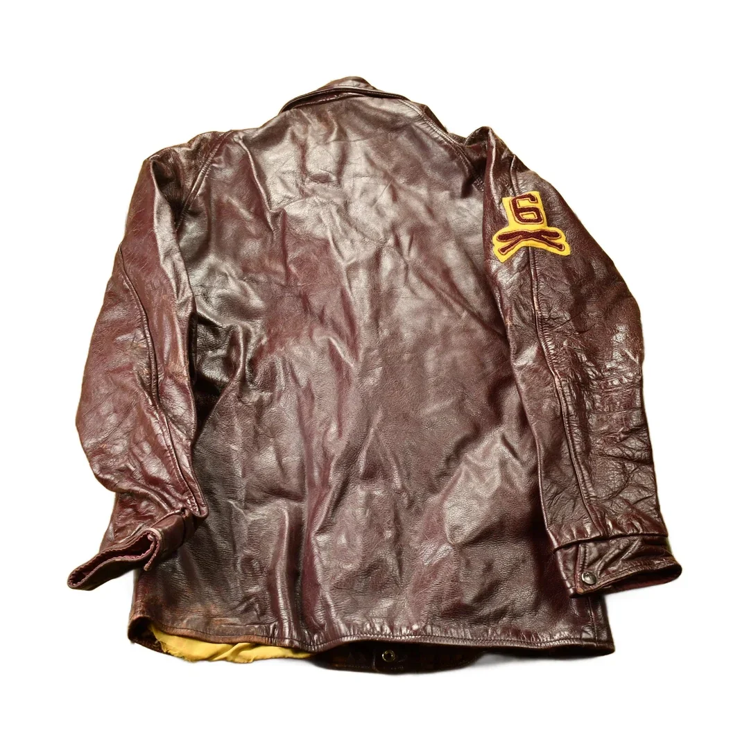 Vintage 1940s Samsonite Horsehide Varsity Jacket Industrial Champs Leather Jacket Men's Small - Image 2