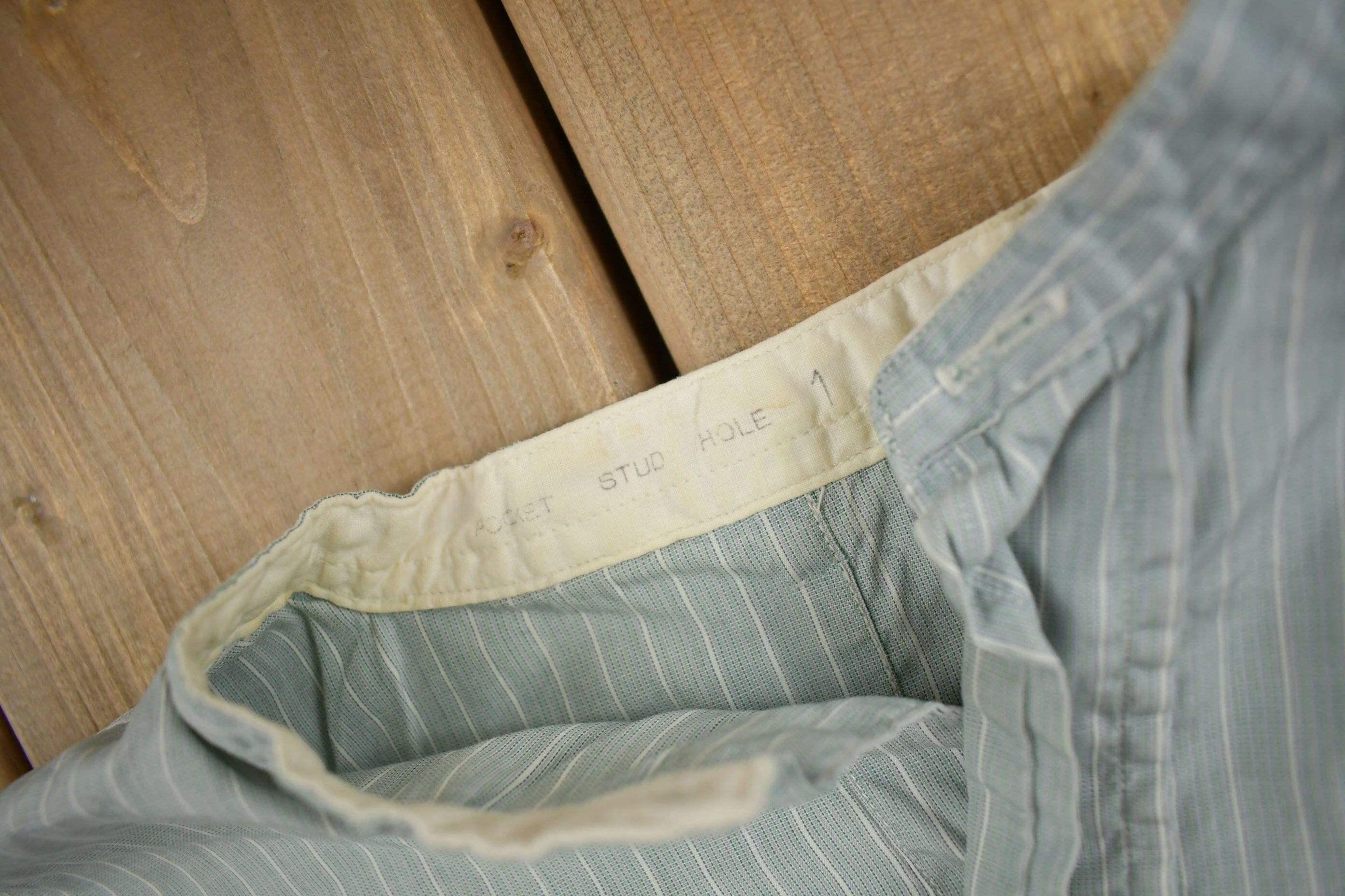 Vintage 1940s Striped Work Wear Shirt Men's Medium - Image 6