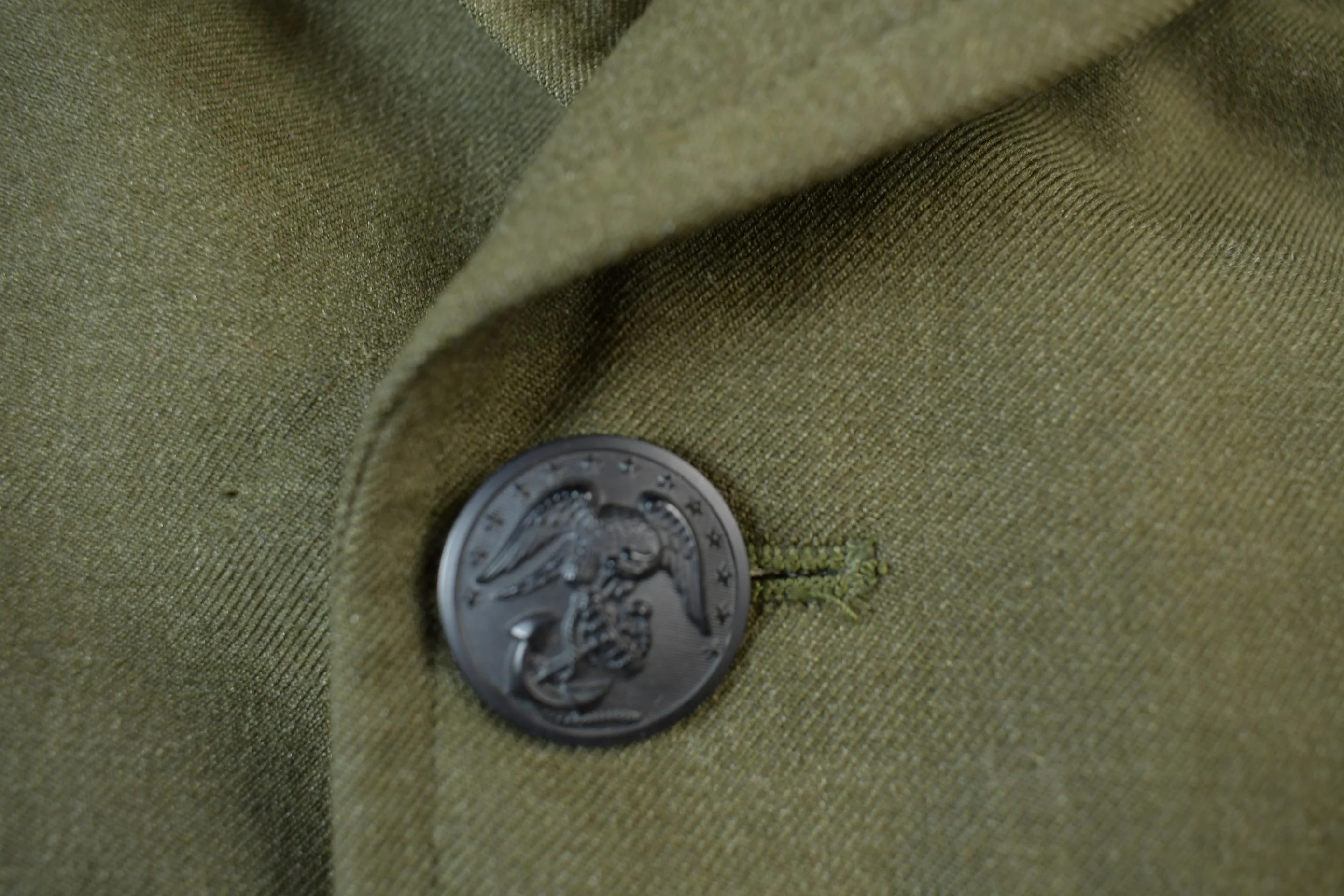 Vintage 1940s World War 2 Military Button Up Wool Overcoat - Image 7