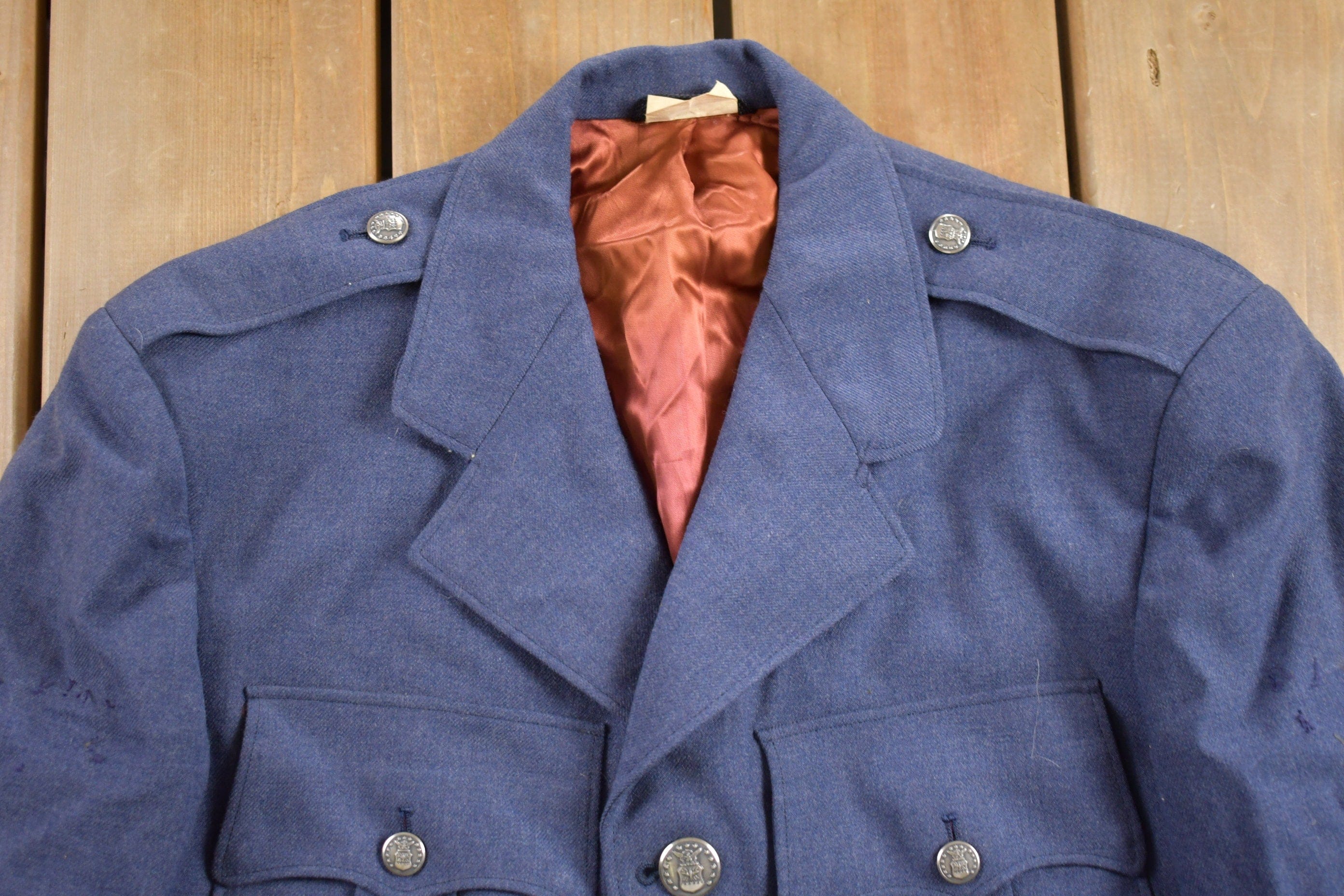 Vintage 1940s WW2 Air Force Button Up Jacket Men's Medium - Image 3