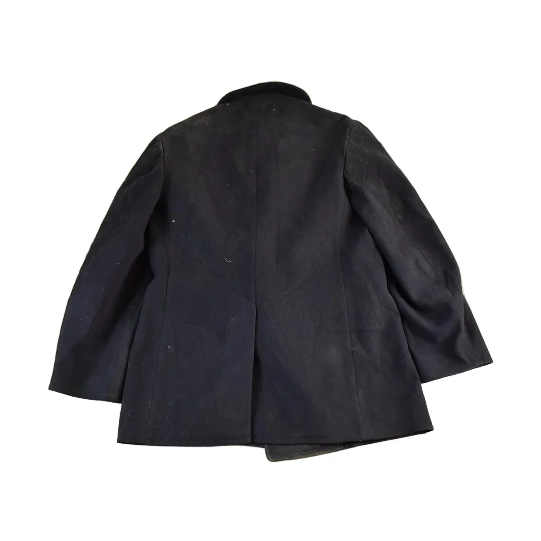 Vintage 1940s WW2 Era Naval Wool Coat Men's Small - Image 2