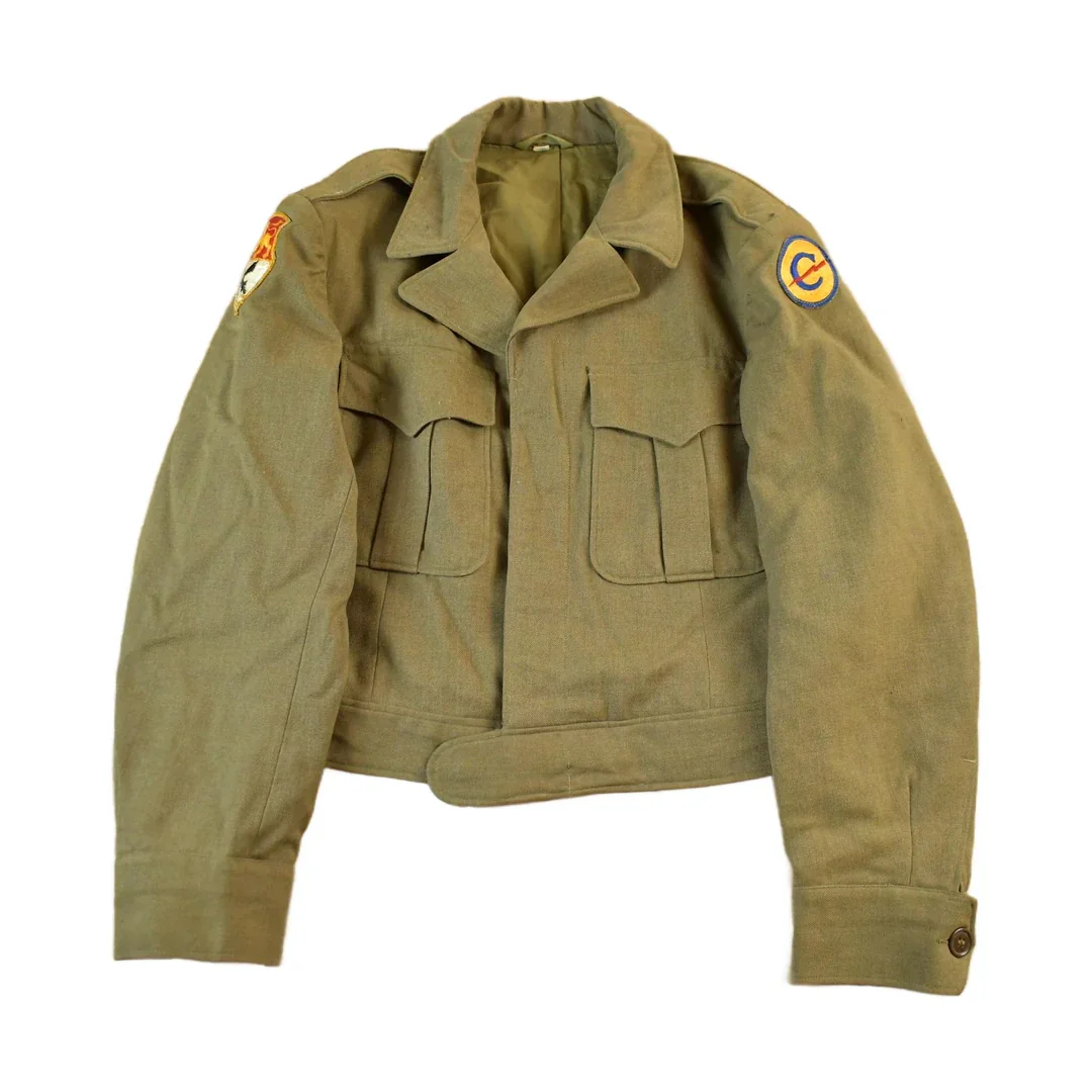 Vintage 1940s WW2 Ike Constabulary Wool Button Up Jacket Men's S