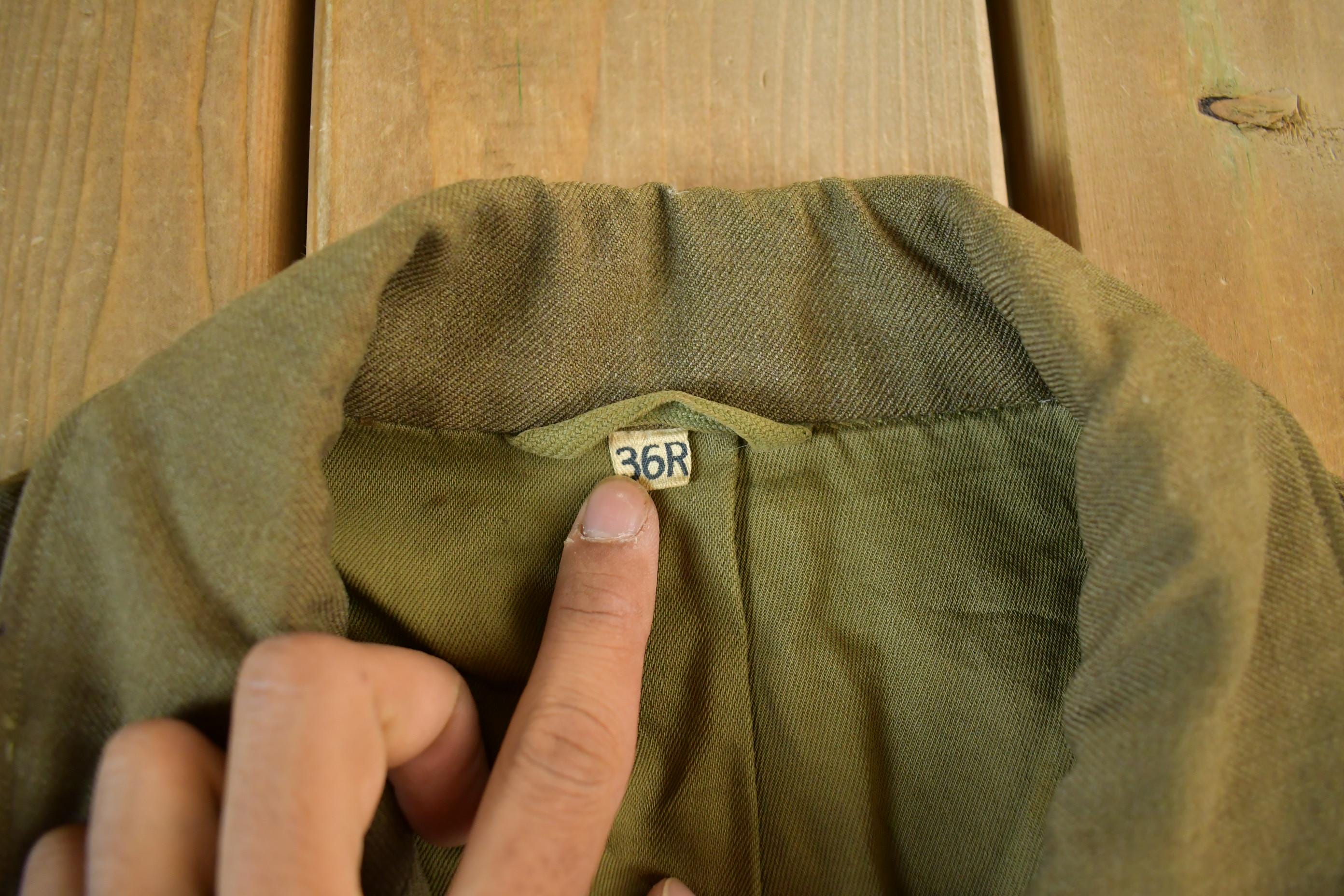 Vintage 1940s WW2 Ike Constabulary Wool Button Up Jacket Men's S - Image 5