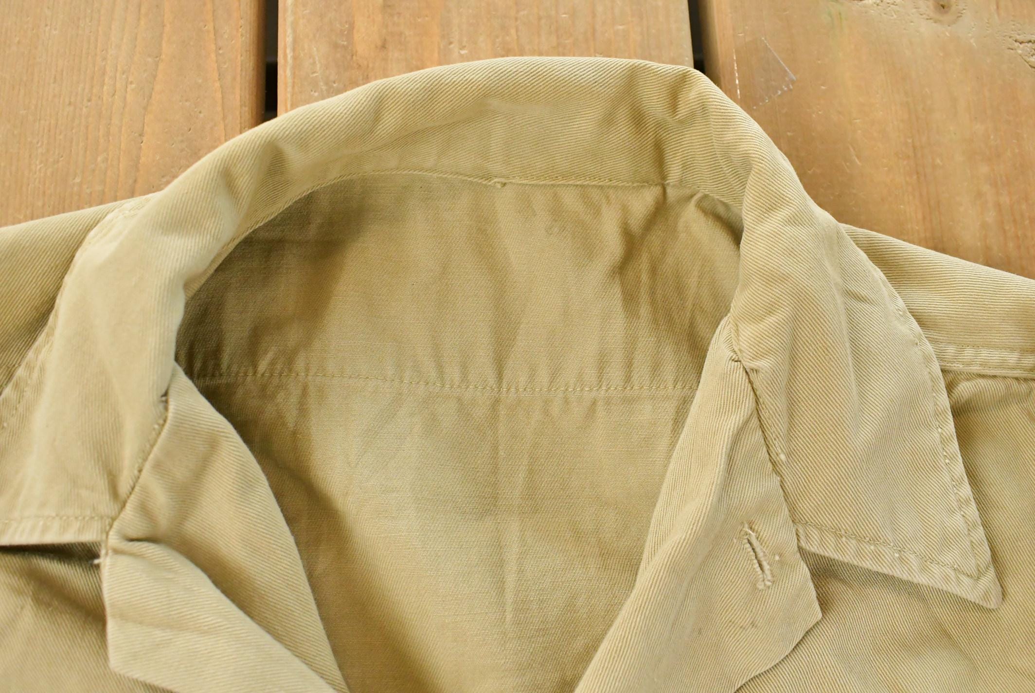 Vintage 1940s WW2 Tank Destroyer Unit Button Up Officer Shirt Men's Medium - Image 6