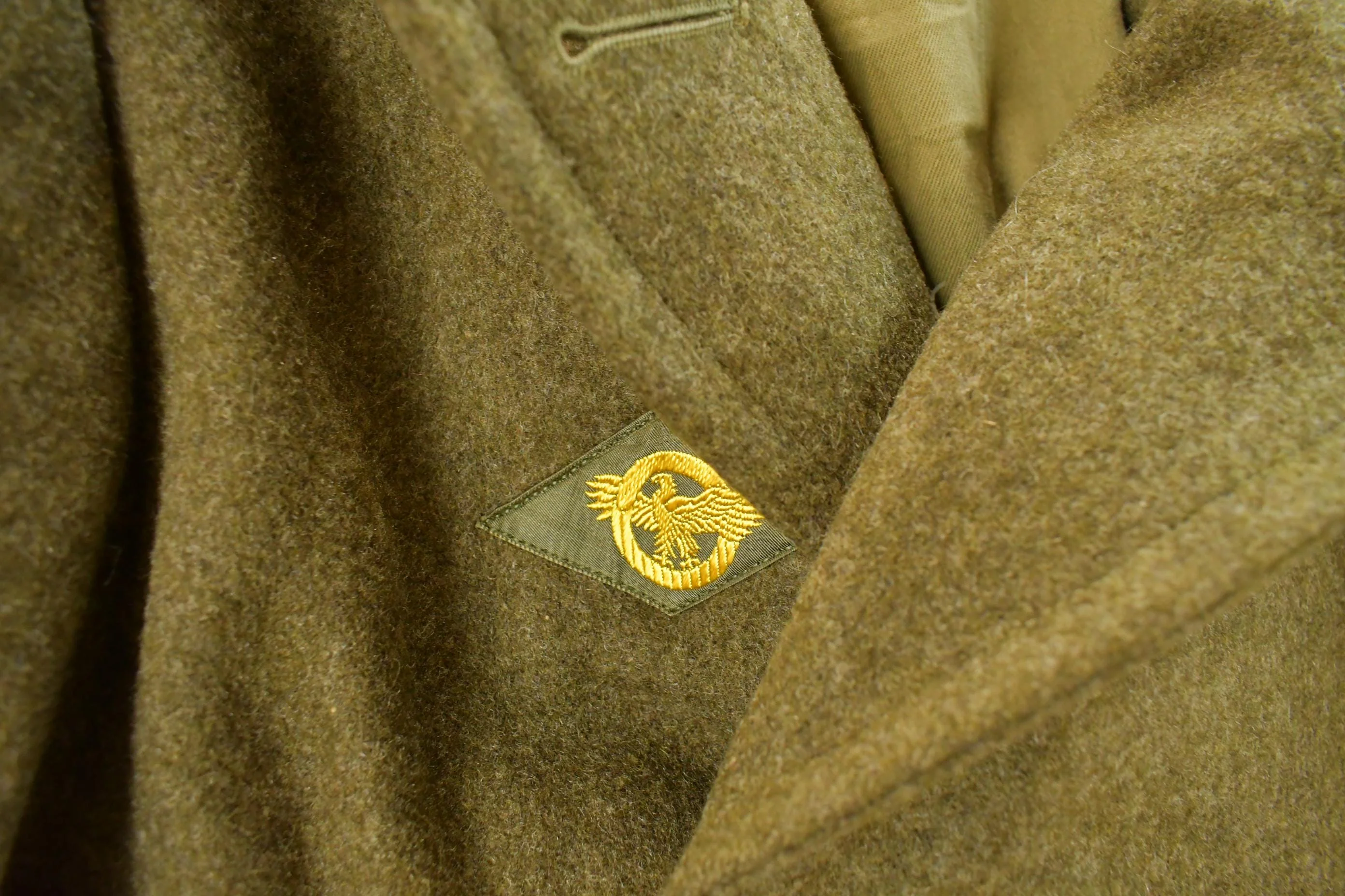 Vintage 1940s WWII Era Military Wool Trench Coat Men's M - Image 6