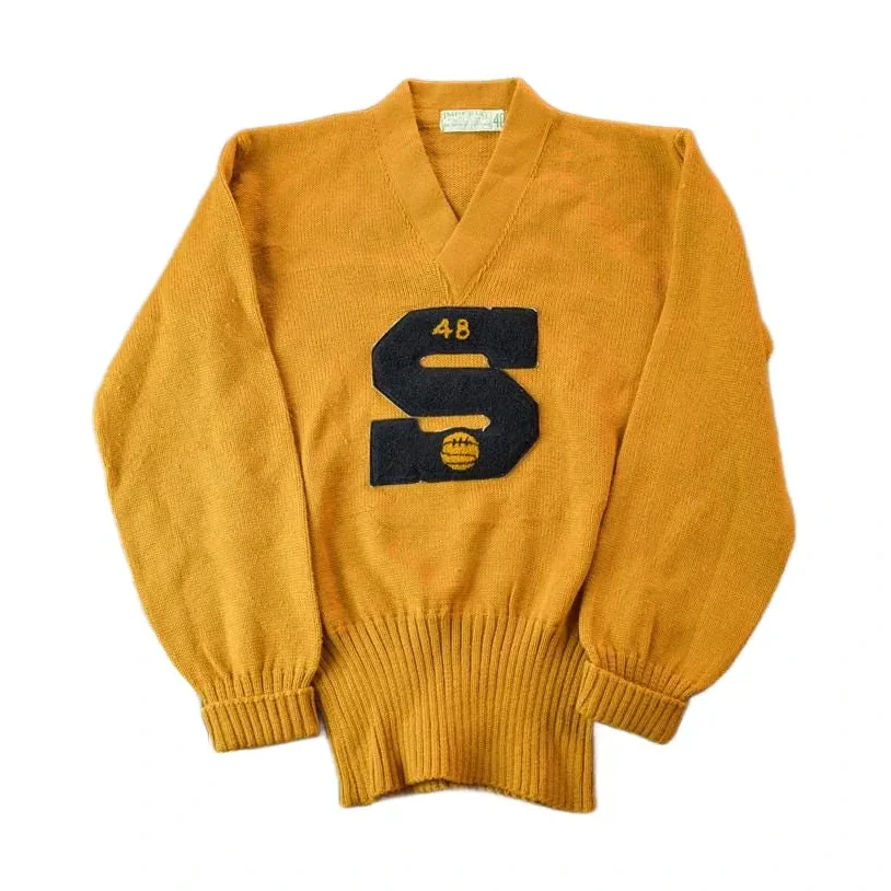 Vintage 1948 Imperial Athletic Knitwear S Basketball Knit University Collegiate V Neck Sweater