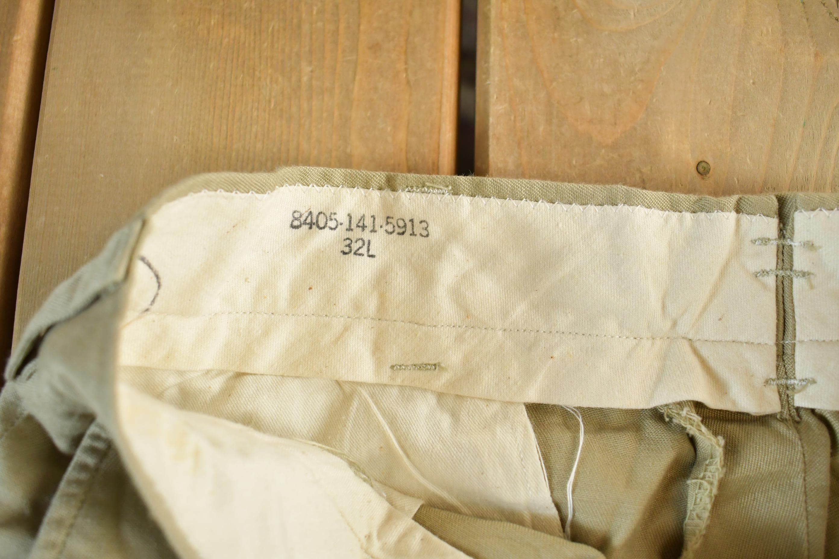 Vintage 1950s 1960s Military Army Khaki Pants Men's 30 x 32 - Image 5