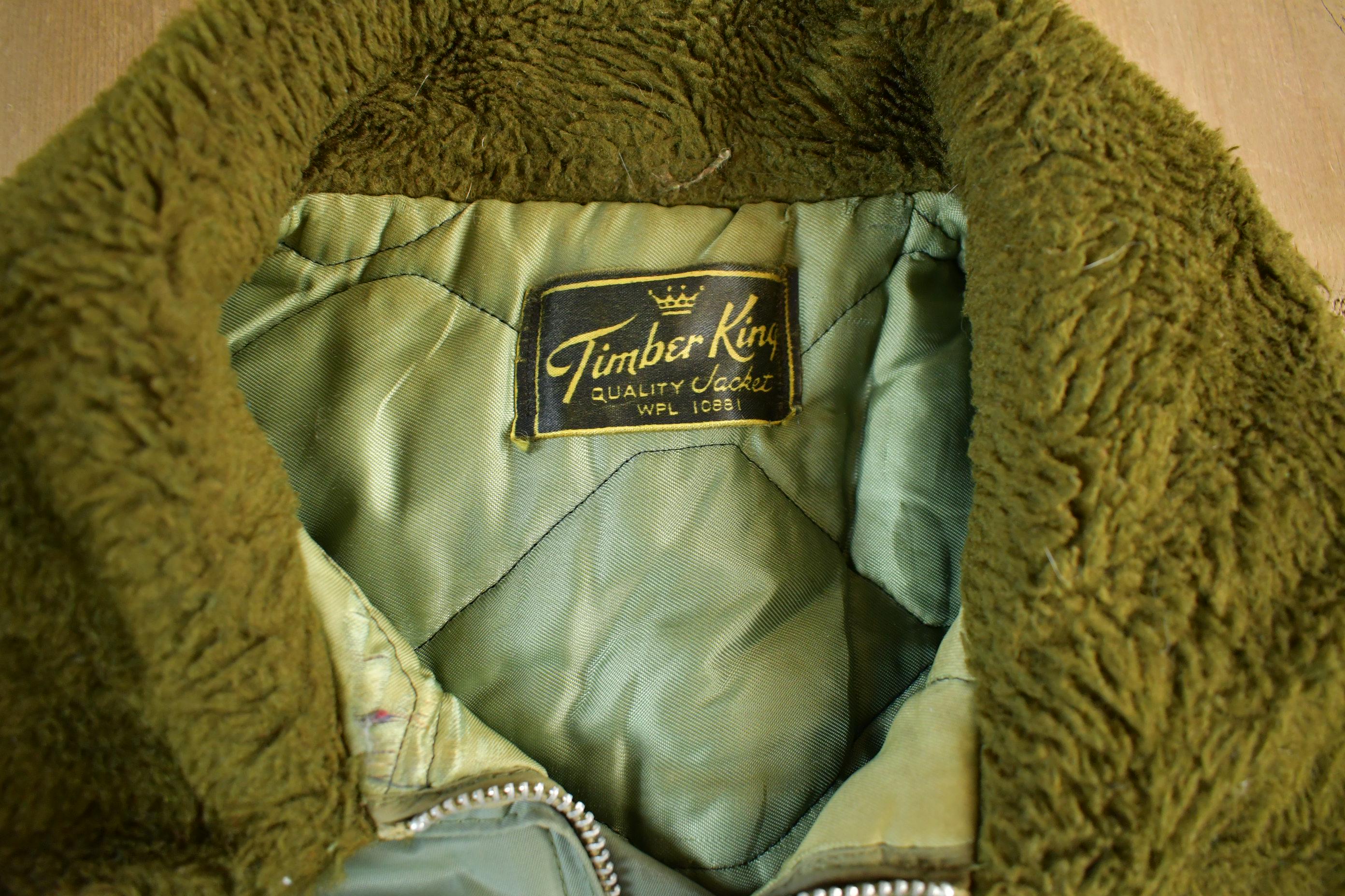 Vintage 1950s 1960s Timber King Flight Military Army Jacket Men's XL - Image 4