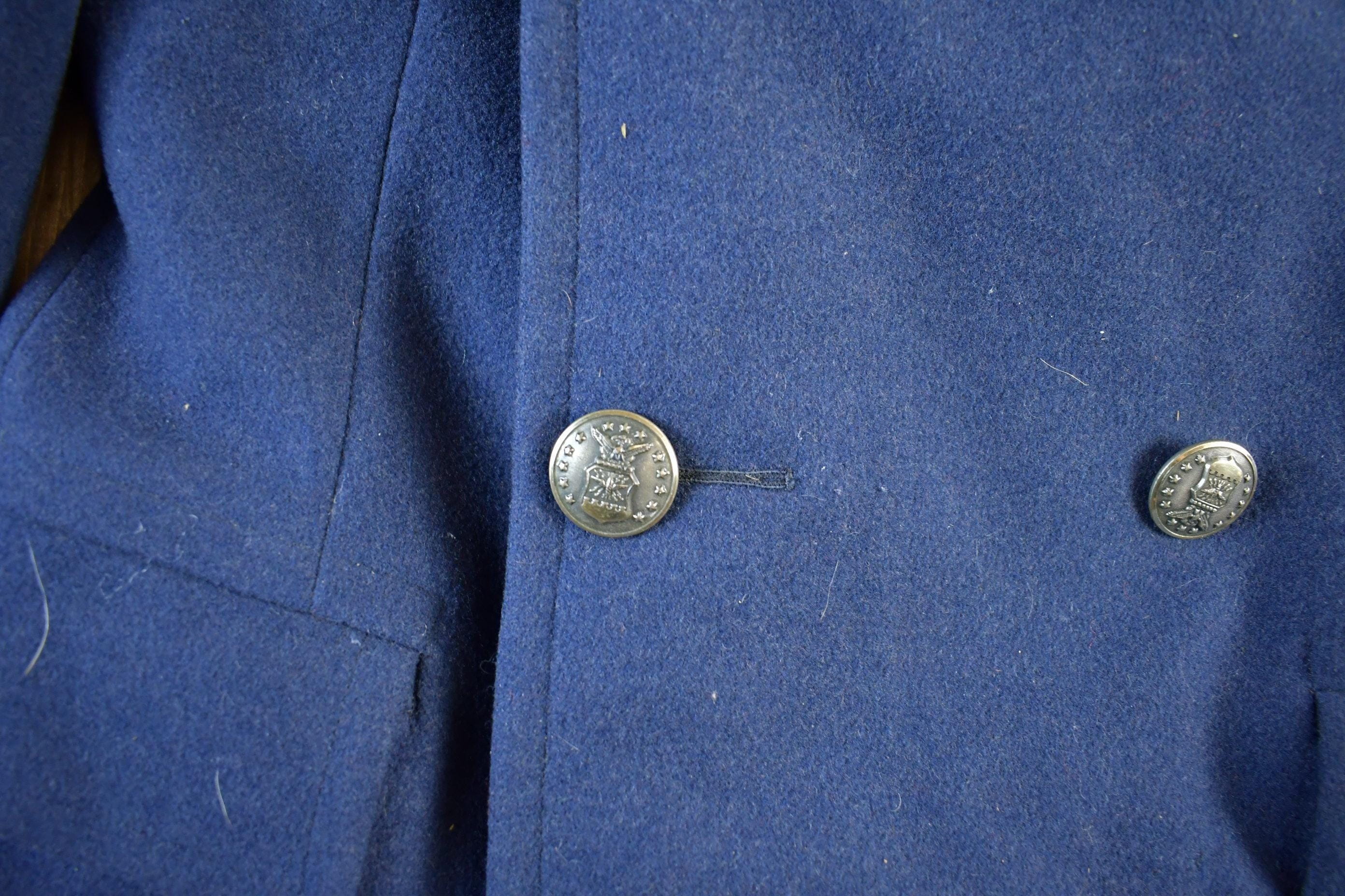 Vintage 1950s Air Force Wool Trench Coat Men's XS - Image 3