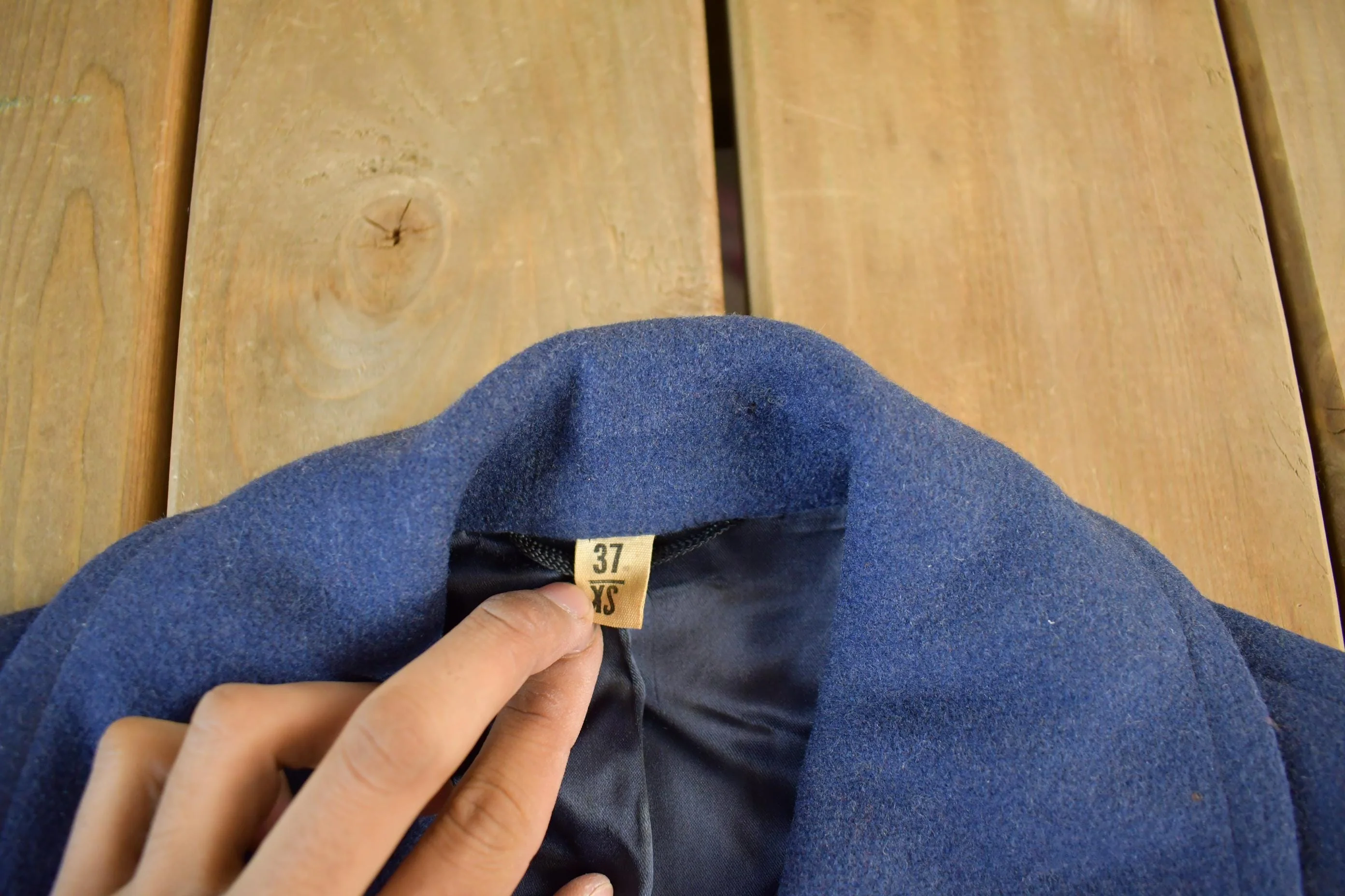 Vintage 1950s Air Force Wool Trench Coat Men's XS - Image 4