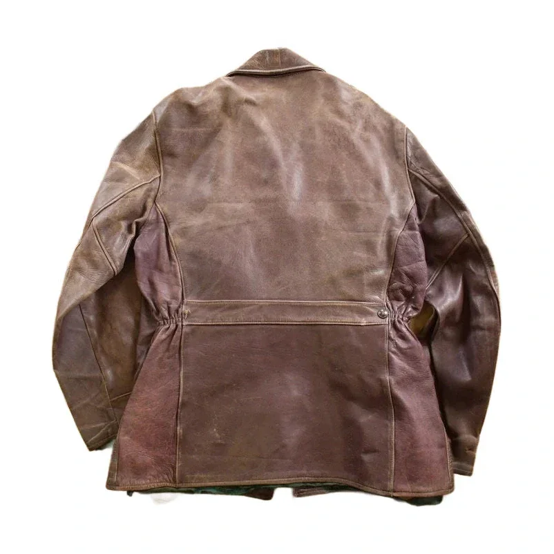 Vintage 1950s Aldencrest Brown Horsehide Leather Jacket Men's Large - Image 2