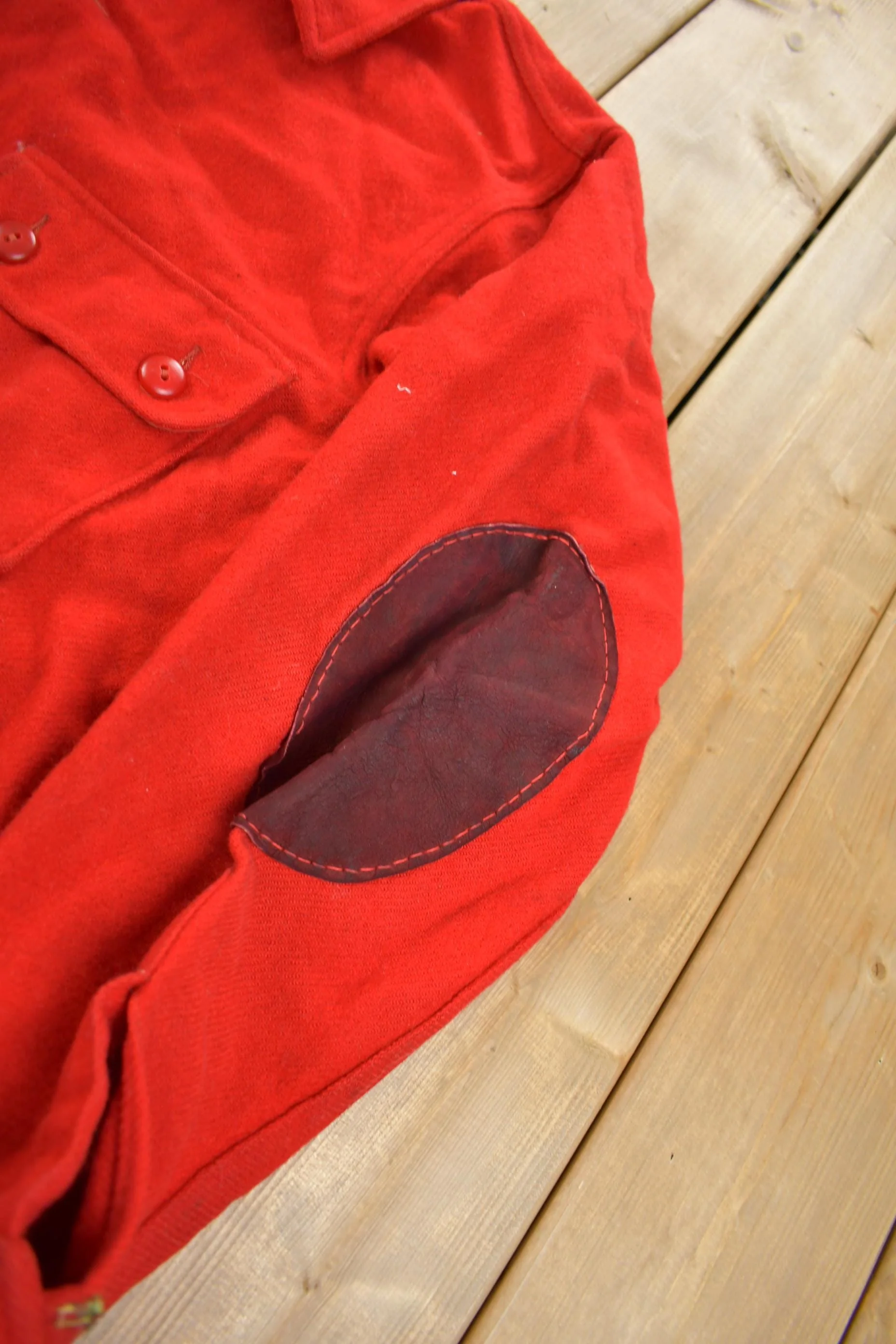 Vintage 1950s Boy Scouts Of America Red Wool Button Up Shirt Men's Large - Image 6