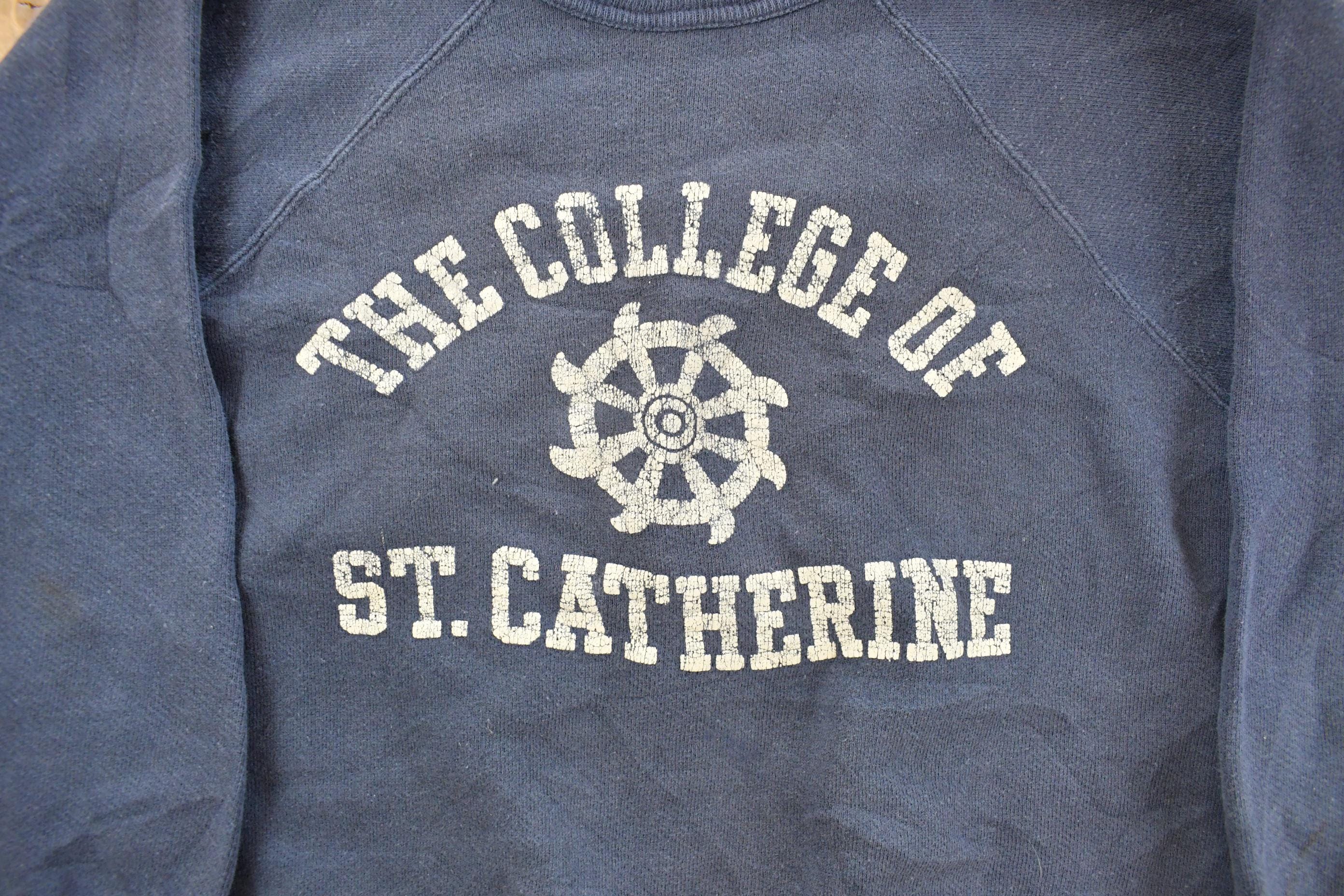 Vintage 1950s College of St. Catherine Crewneck Sweatshirt Men's Small - Image 3
