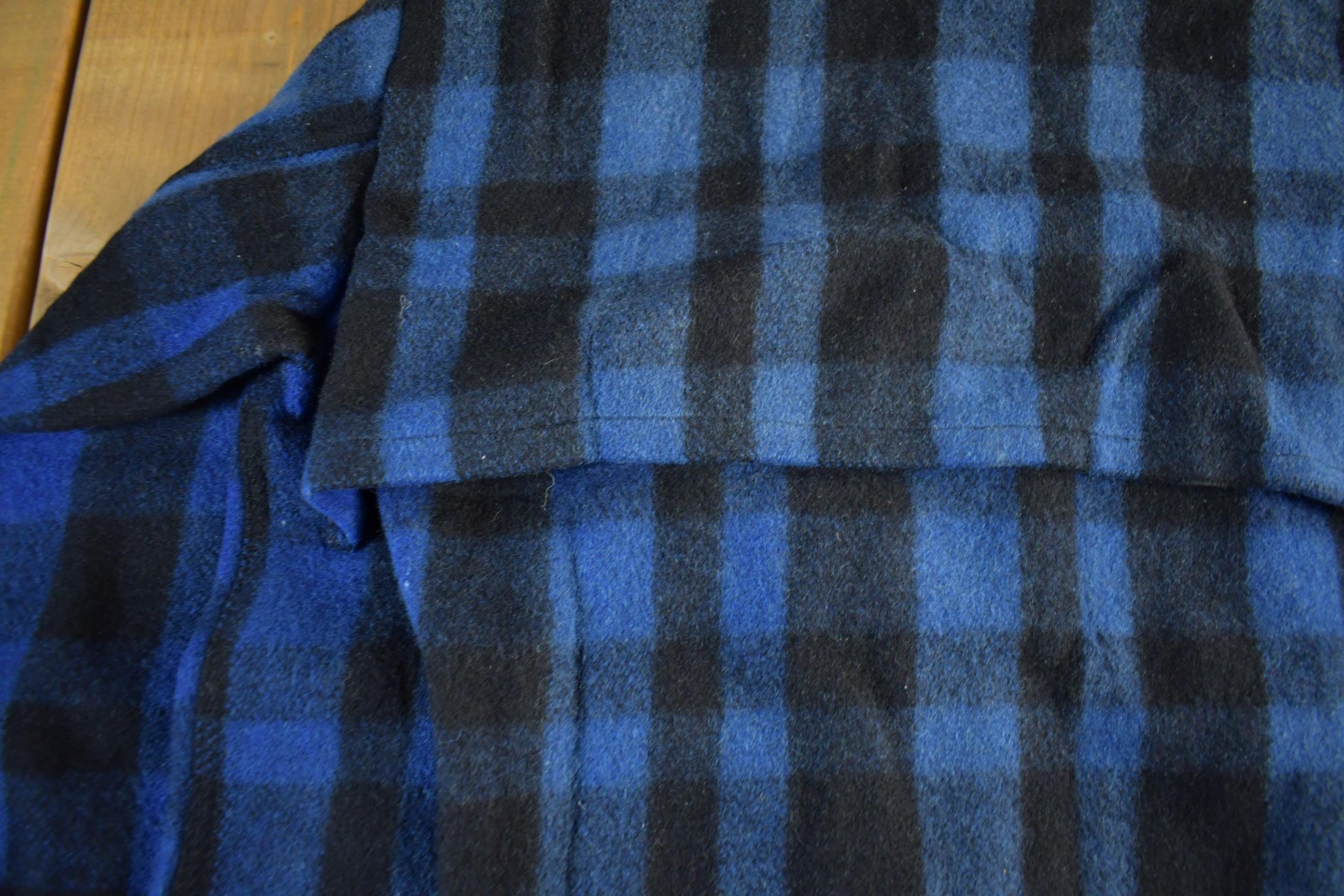Vintage 1950s Commander Plaid Wool Button Up Shirt Jacket Men's L - Image 6