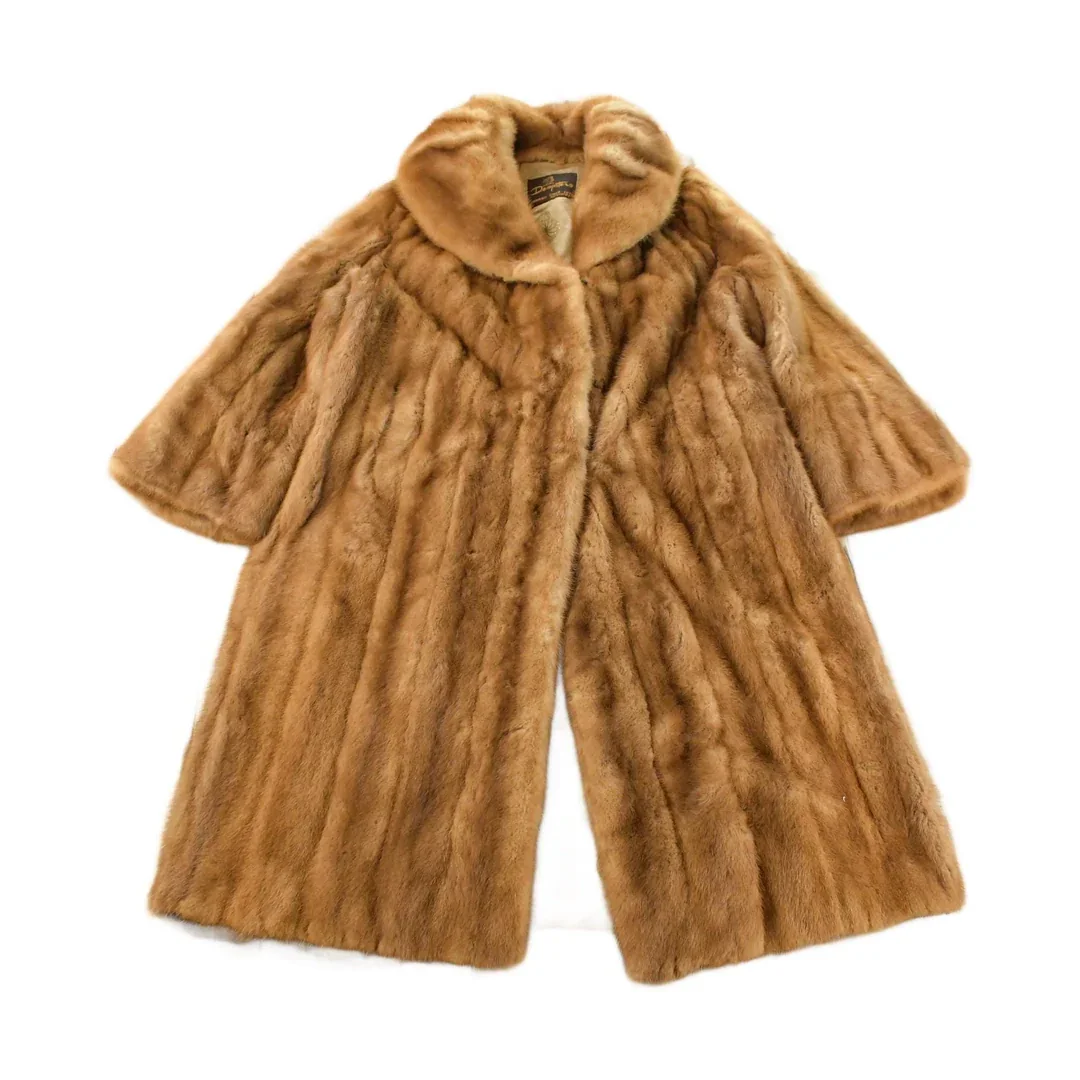 Vintage 1950s Dempsters Full Length Mink Fur Coat Women's Medium
