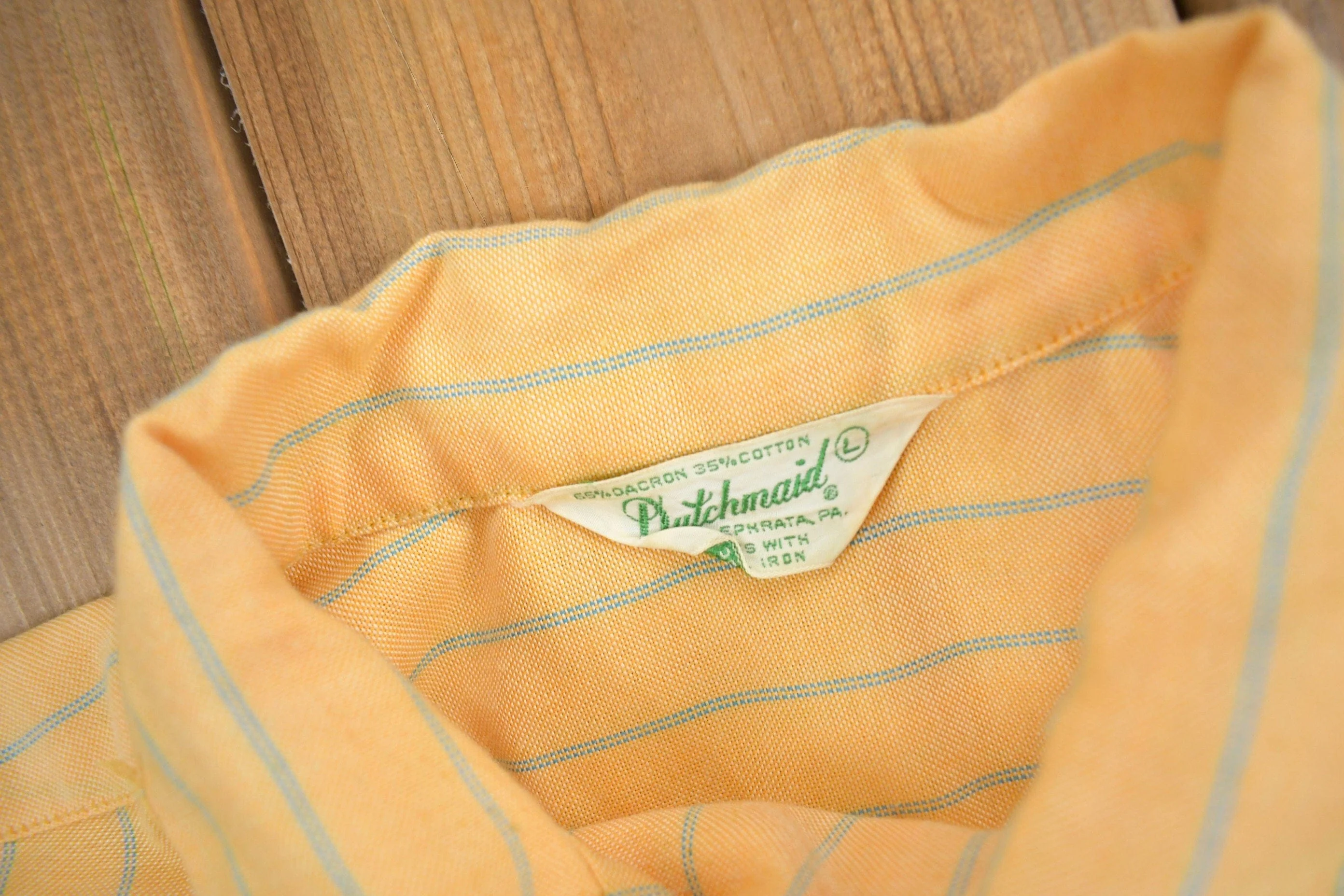 Vintage 1950s Dutchmaid Striped Button Up Shirt Men's Large - Image 5
