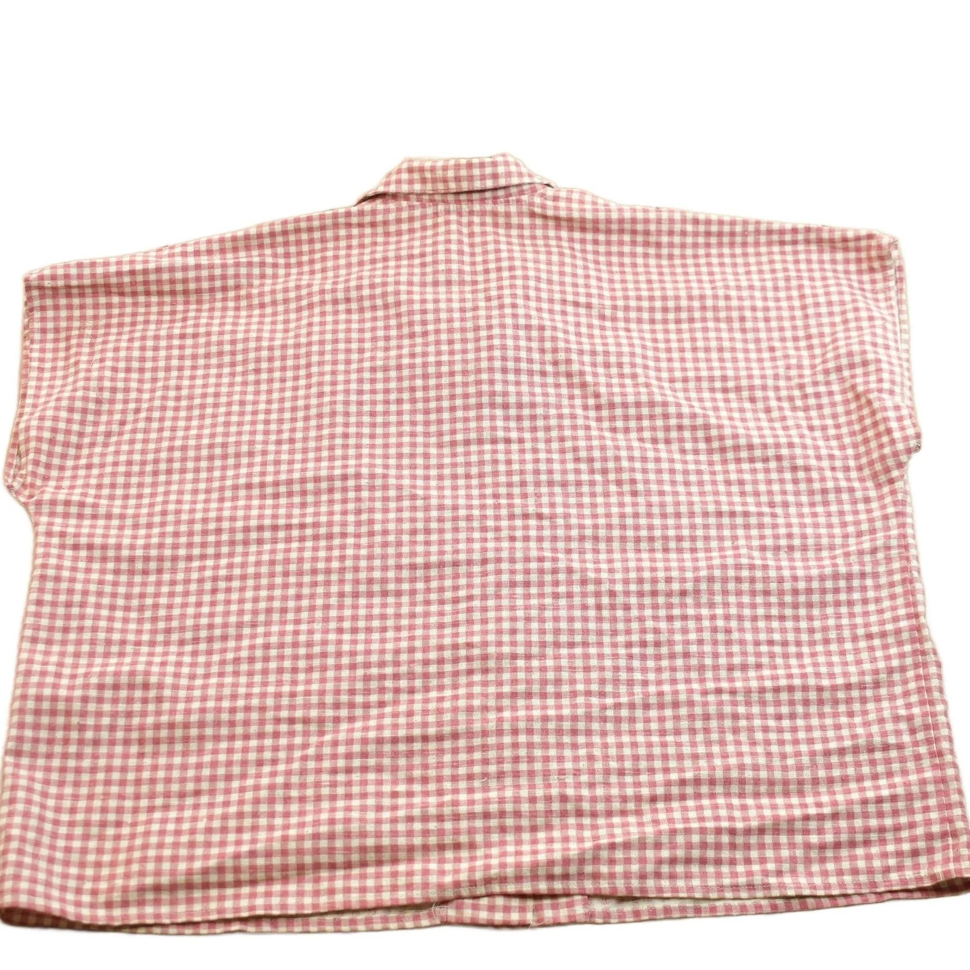 Vintage 1950s Flannel Check Pattern Button Up Sleeveless Shirt Women's XL - Image 2