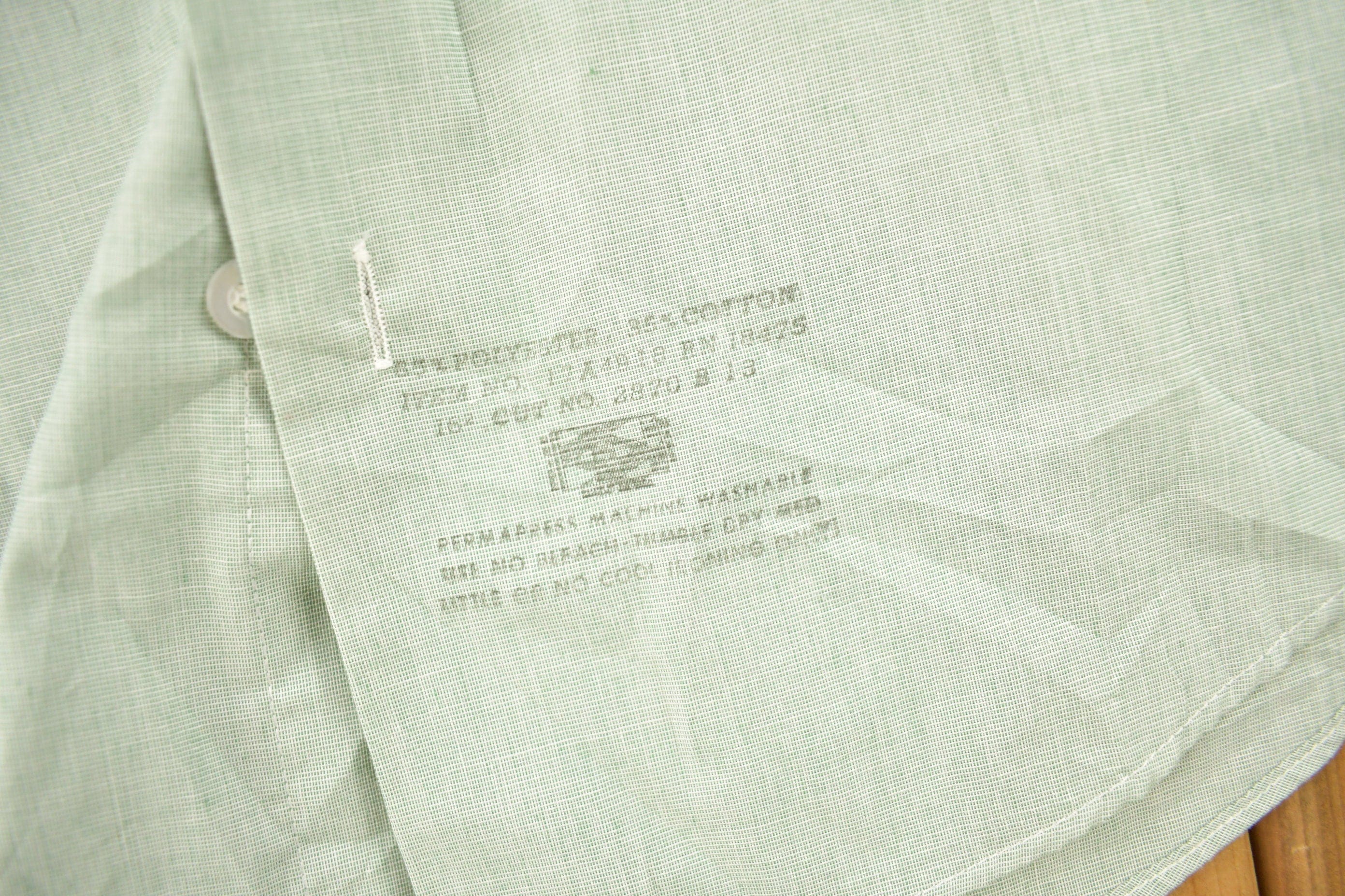 Vintage 1950s Flying Cross Perma Press Broadcloth Blank Button Up Shirt Men's XL - Image 6