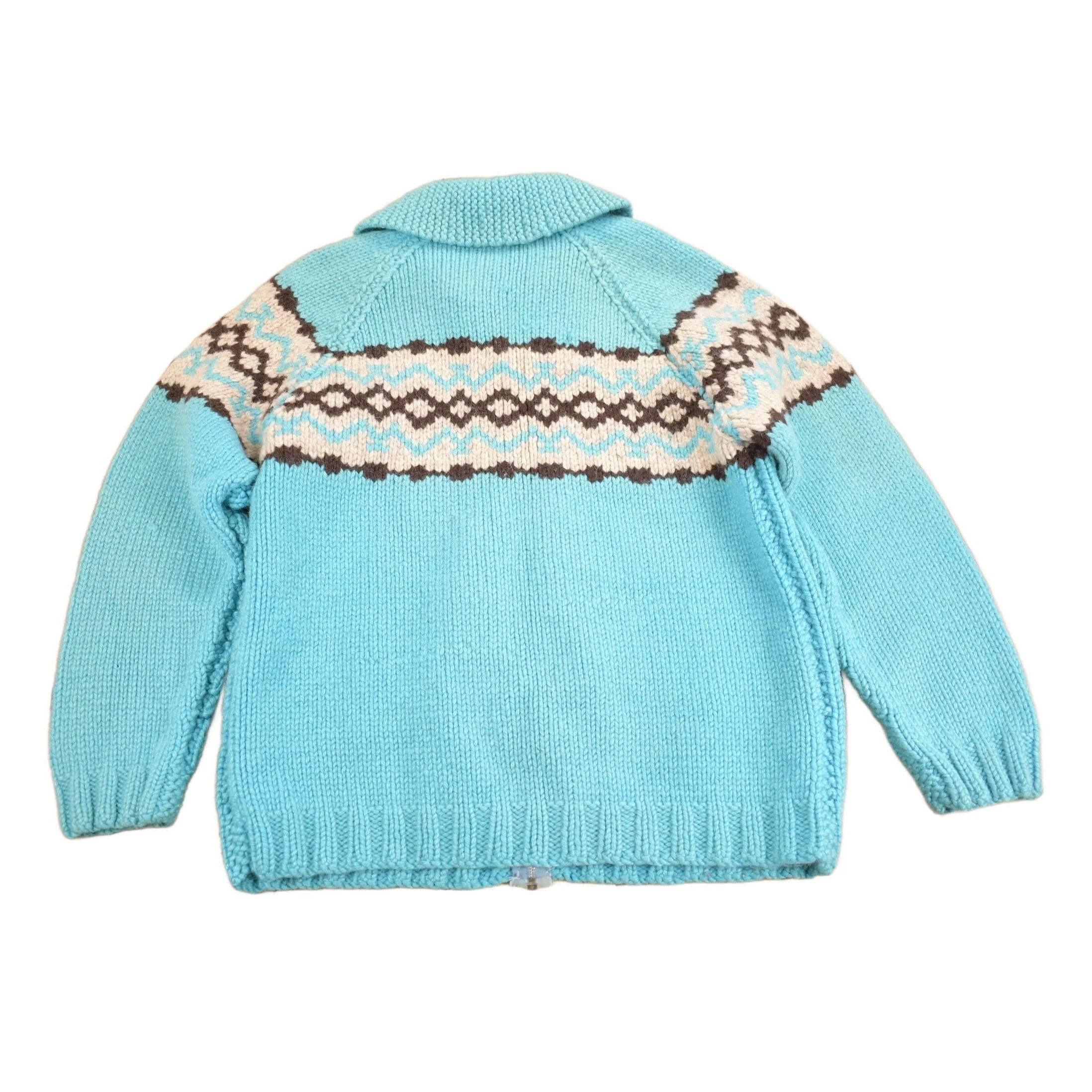 Vintage 1950s Hand-Knit Cowichan Sweater Men's Medium - Image 2
