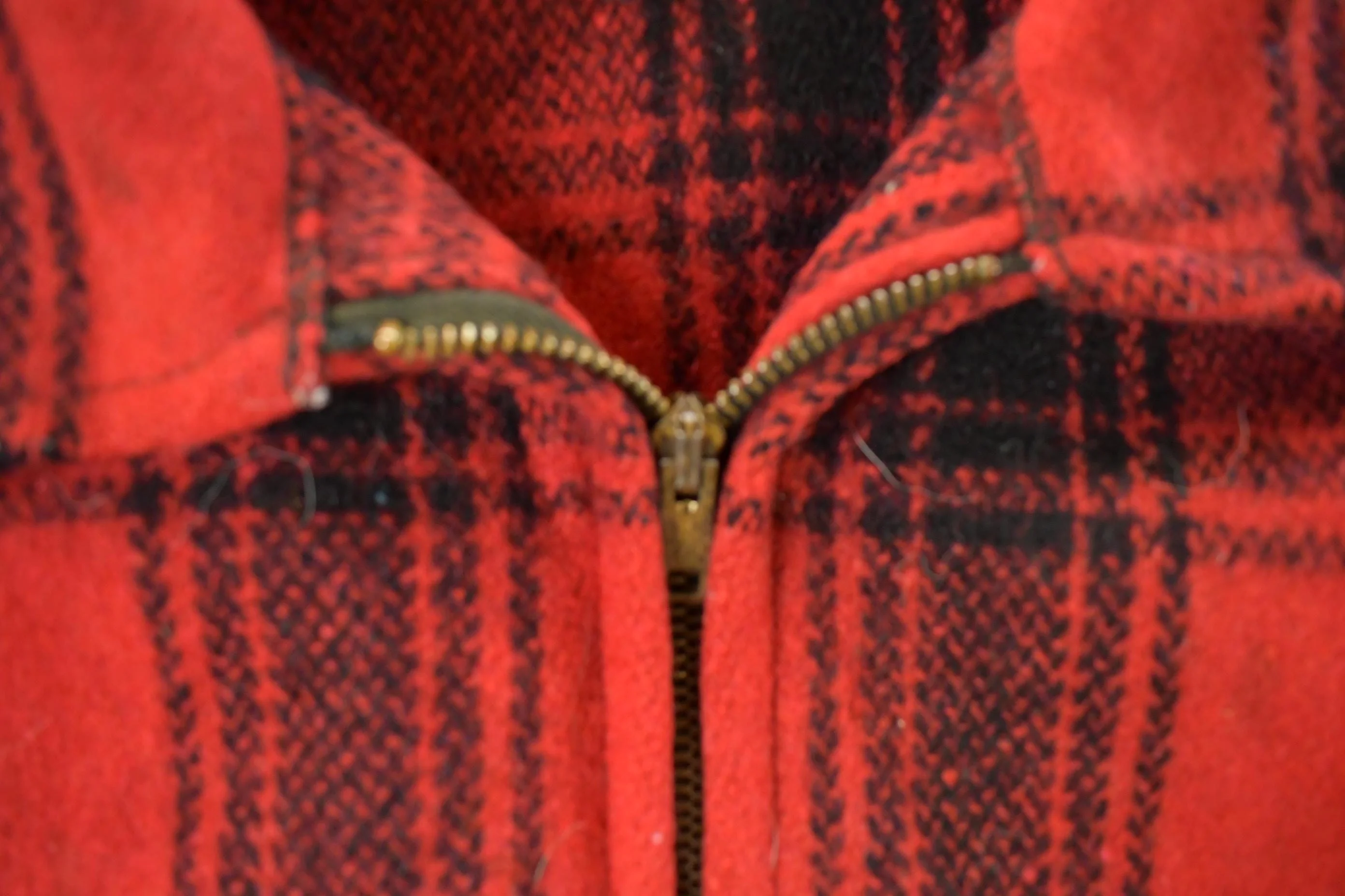 Vintage 1950s Melton Outer-Wear Buffalo Plaid Wool Hunting Jacket Men's XL - Image 6