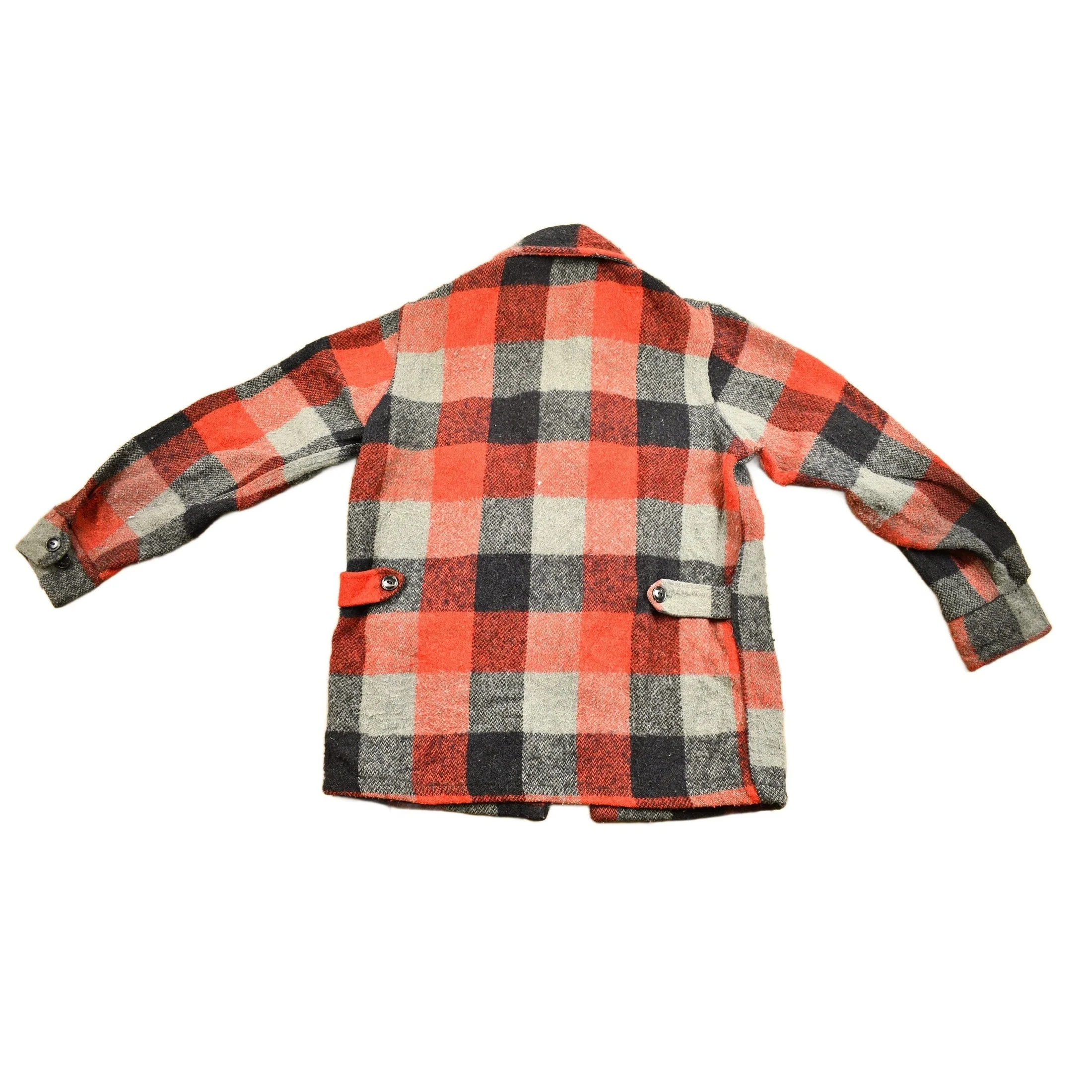 Vintage 1950s Melton Outer-Wear Buffalo Plaid Wool Hunting Jacket Men's Medium - Image 2